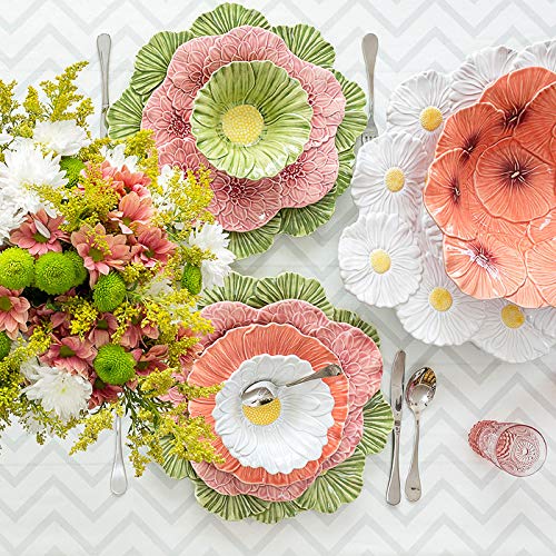 Bordallo Pinheiro Maria Flor Cosmos Charger Plate - Elegant Ceramic Dinnerware for Formal Dining & Special Occasions