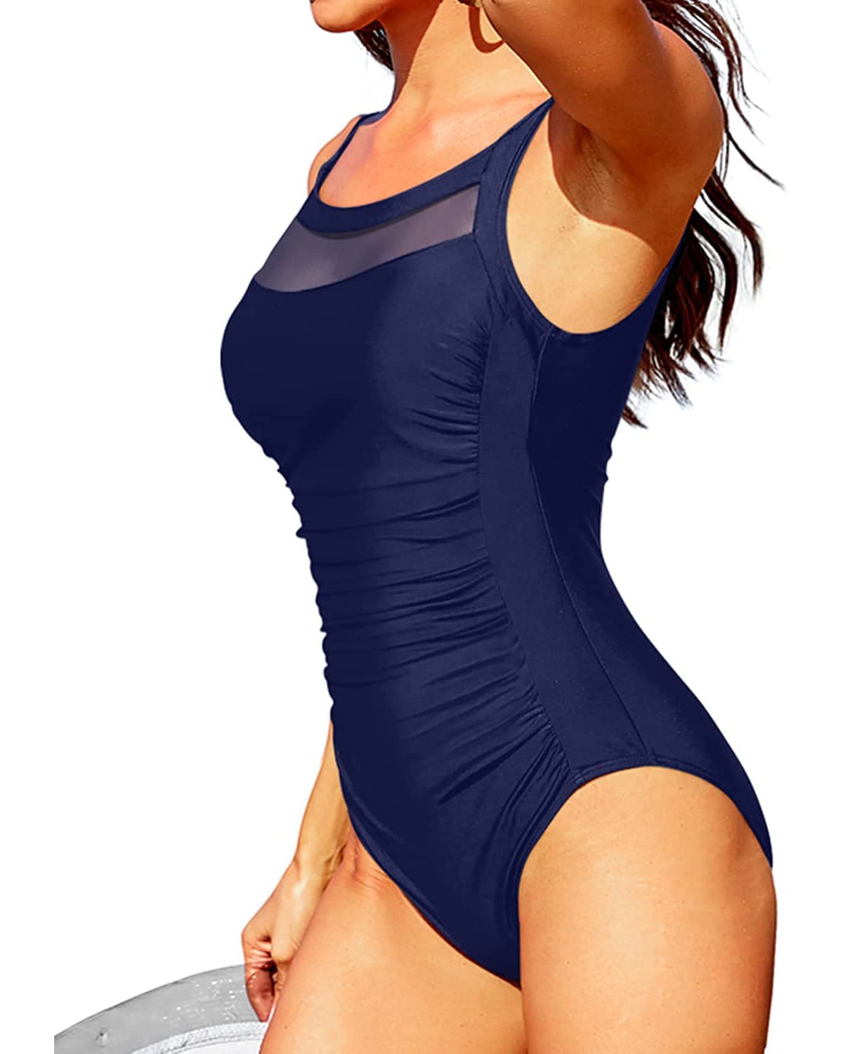 Tempt Me Women's One Piece Mesh Swimsuit - Tummy Control Bathing Suit for Beach, Pool & Vacation | Sexy & Supportive Swimwear