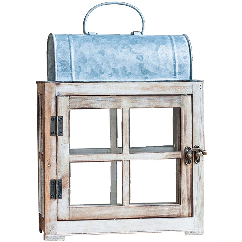 Vintage Wrought Iron Lantern Candle Holder with Glass Panels - Art Deco Windproof Garden & Courtyard Decor for Outdoor/Indoor Use - Perfect for Patio, Porch, Wedding & Romantic Ambiance (Color: A)