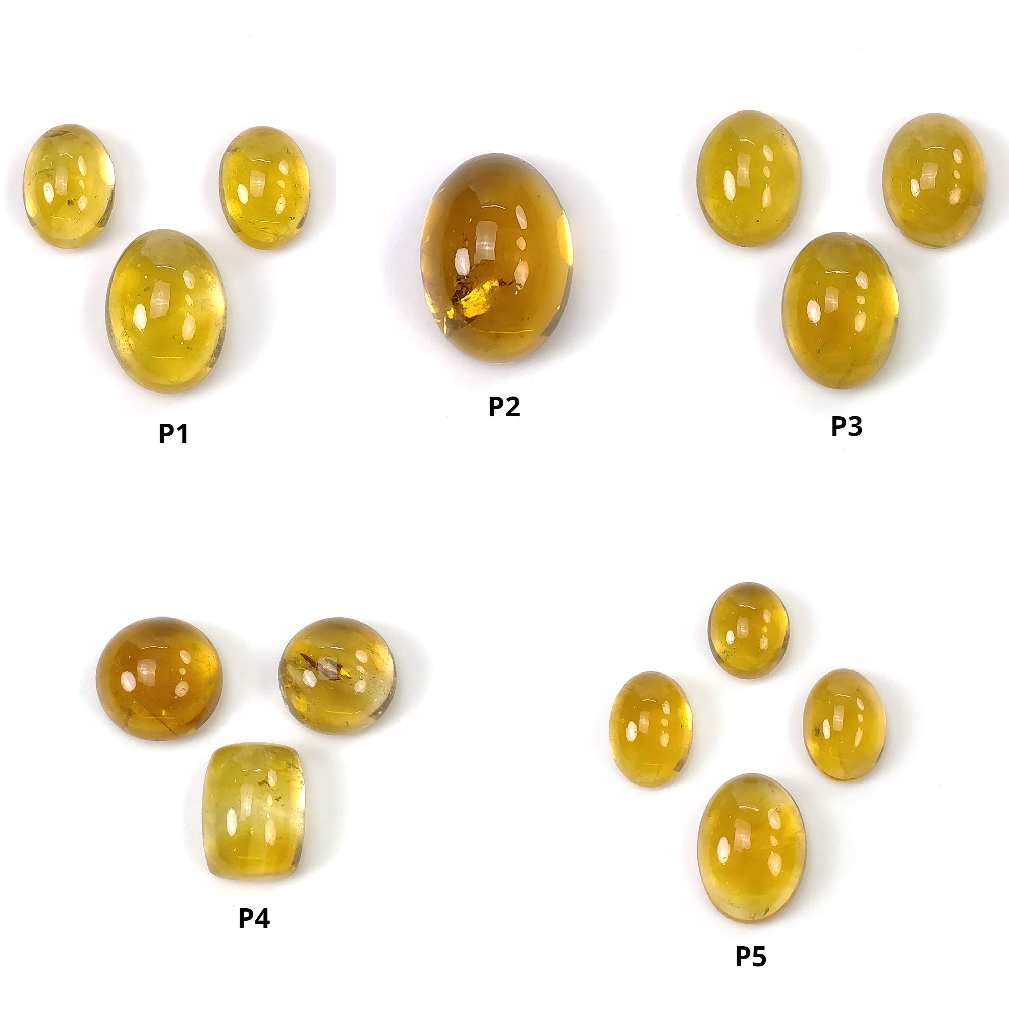 Natural Untreated Yellow Citrine Gemstone Cabochon - Oval & Round Shapes (1pc, 3pc, 4pc Options) for Jewelry Making, Wire Wrapping & Crystal Healing
