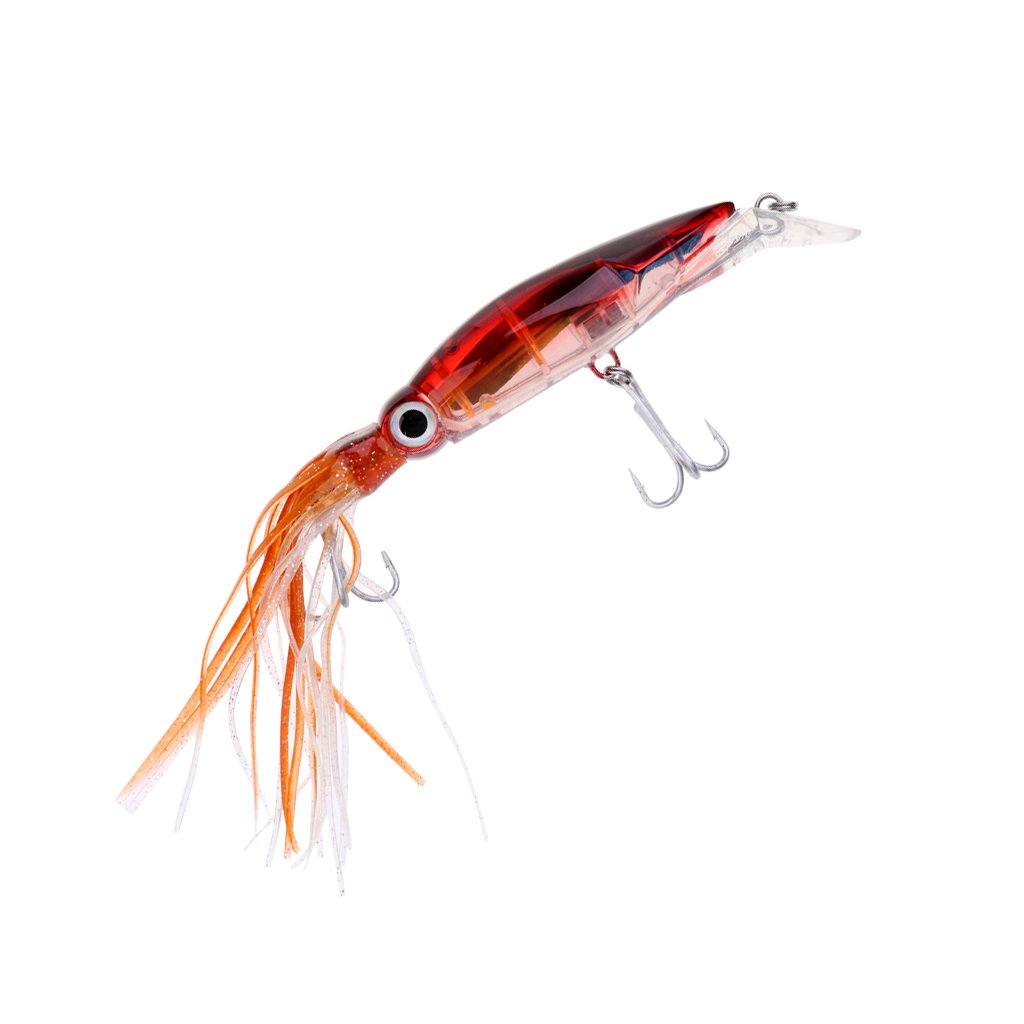 Premium Squid Jig Fishing Lures - 5PCS Brown Saltwater Bait Hooks for Tuna, Marlin & Trolling - Ideal for Deep Sea Fishing & Night Angling Adventures