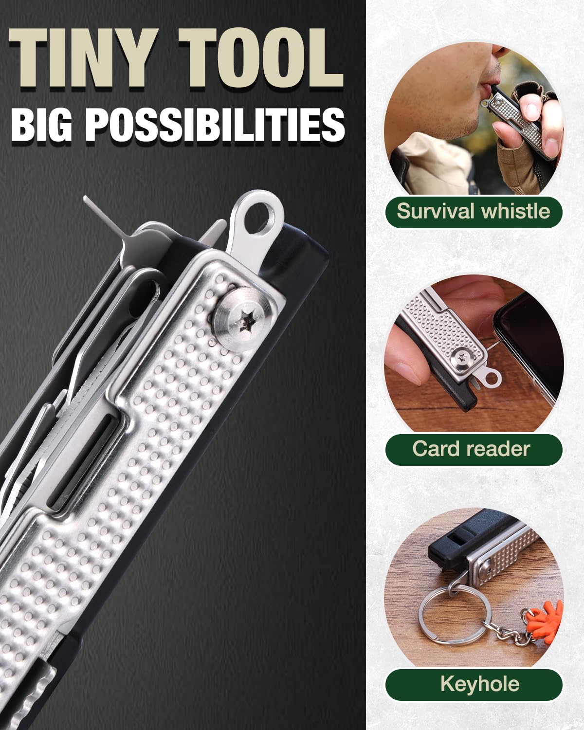 Mossy Oak 12-in-1 EDC Keychain Multitool with Knife, Scissors, Screwdrivers & Bottle Openers - Compact Survival Gear for Outdoor Camping, Hiking, Emergency Repair | Perfect Gift for Men & Adventurers