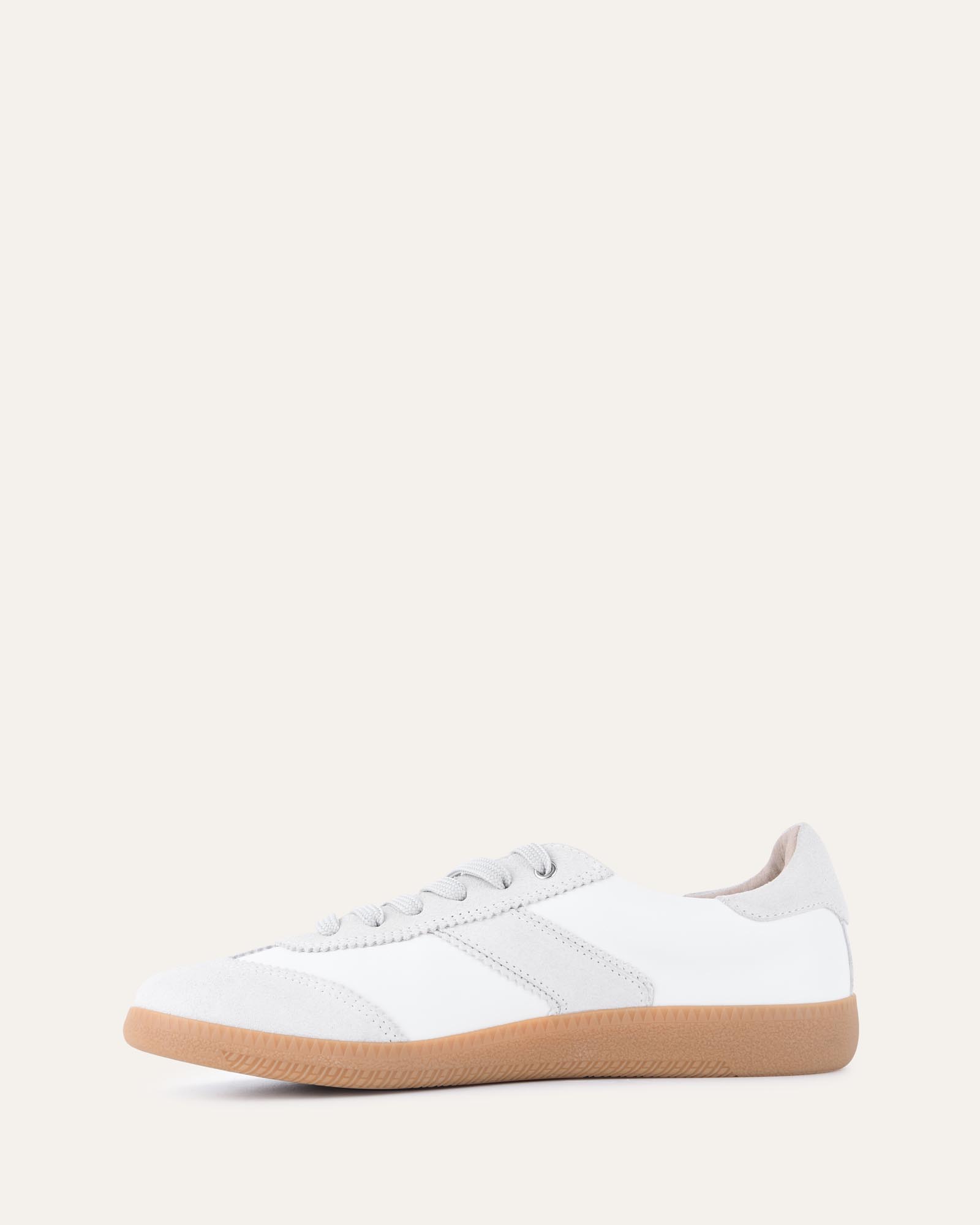LOLA White & Grey Leather Sneakers for Women - Comfortable Casual Walking Shoes for Everyday Wear, Gym, and Travel