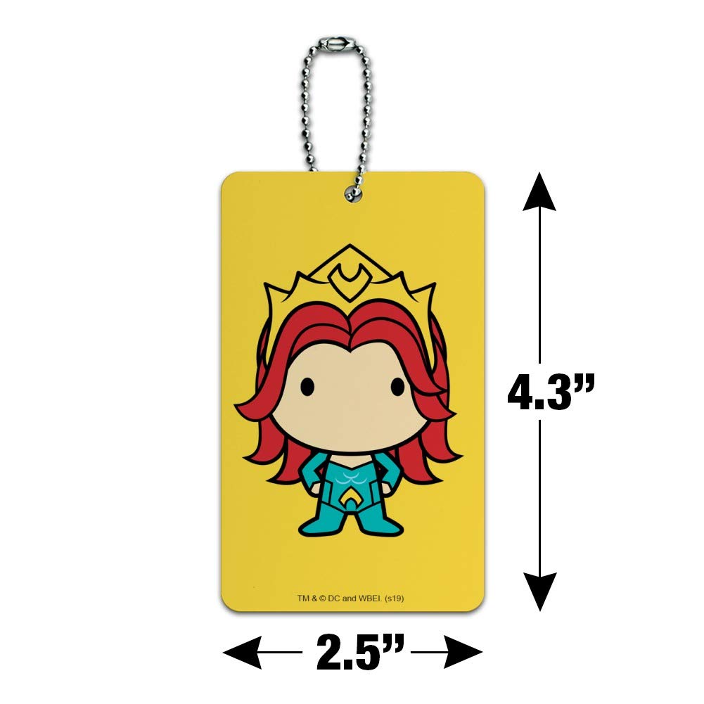 Aquaman Movie Mera Chibi Character Luggage Tag - Cute Anime Suitcase ID Tag for Travel Bags, Carry-Ons & Backpacks - Perfect for Cosplay, Conventions & Vacation Identification