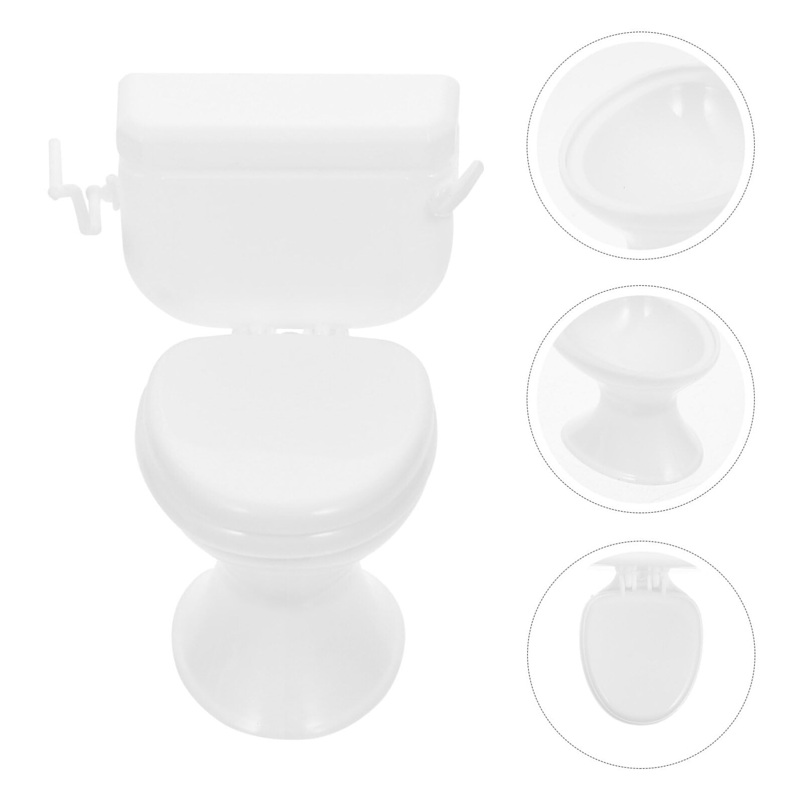 SAFIGLE 2Pcs Miniature Toilet Set - Tiny Dollhouse Bathroom Furniture Models for DIY Miniature House, Baby Shower Decor & Fairy Garden Accessories - Perfect for Dollhouse, Fairy Garden & Miniature Scene Displays