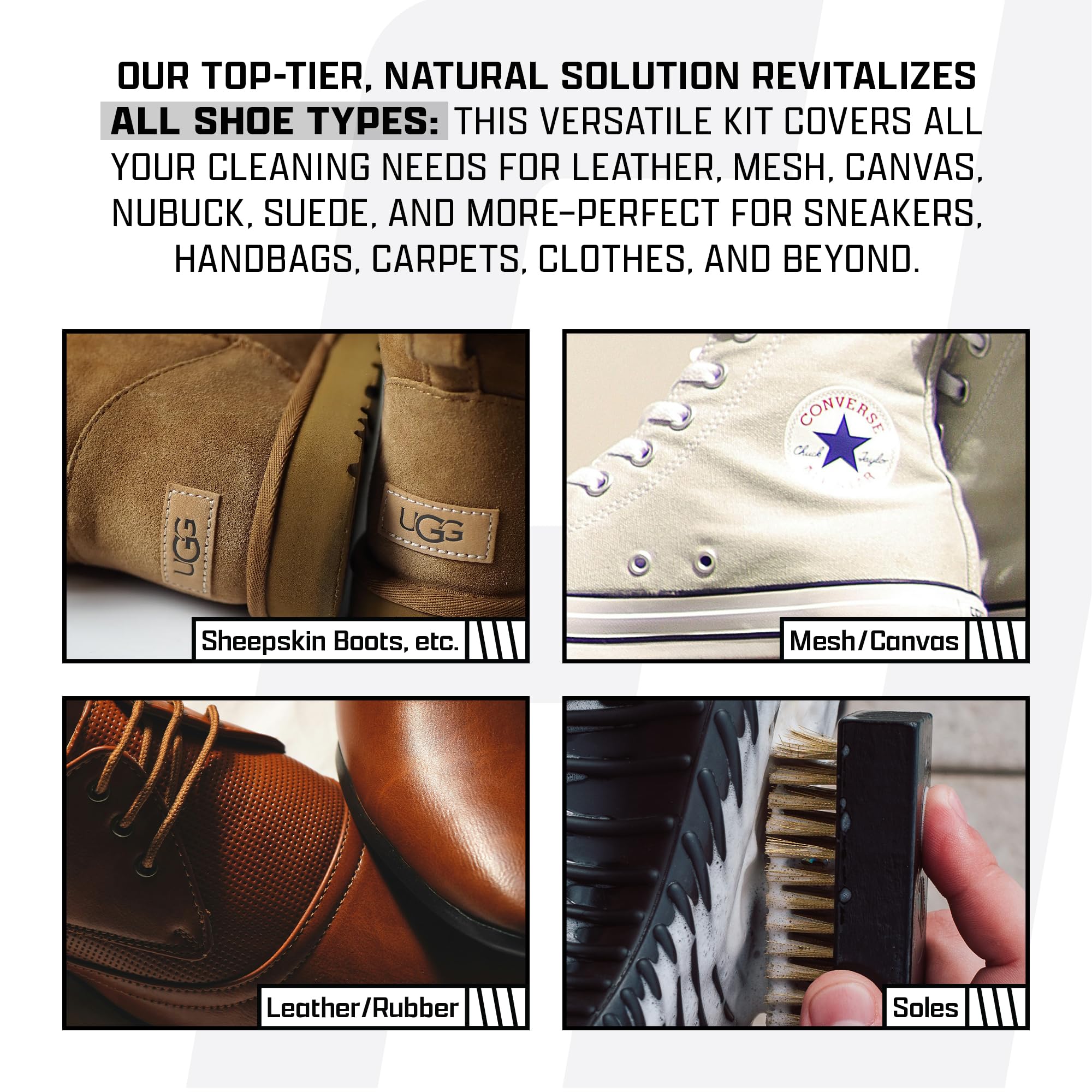 Premium Shoe Cleaning Kit - Complete Sneaker Cleaner Set for All Shoes | Factory Laced | Perfect for Sneakers, Boots & Athletic Shoes | Home & Travel Use