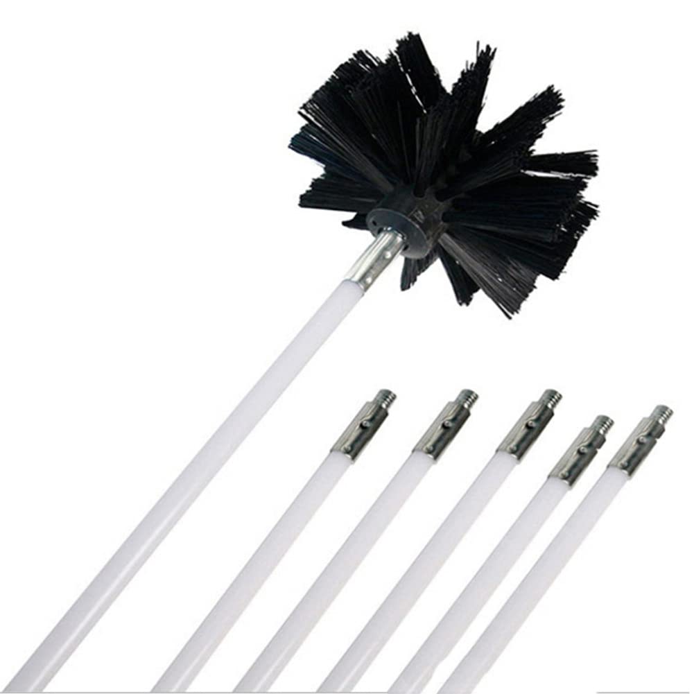 **Dryer Vent Cleaning Brush Kit - 12FT Flexible Rods, Chimney & Duct Cleaner for Lint Removal, Fireplace Maintenance - Compatible with Rotary Drills for Easy Home & HVAC Cleaning**