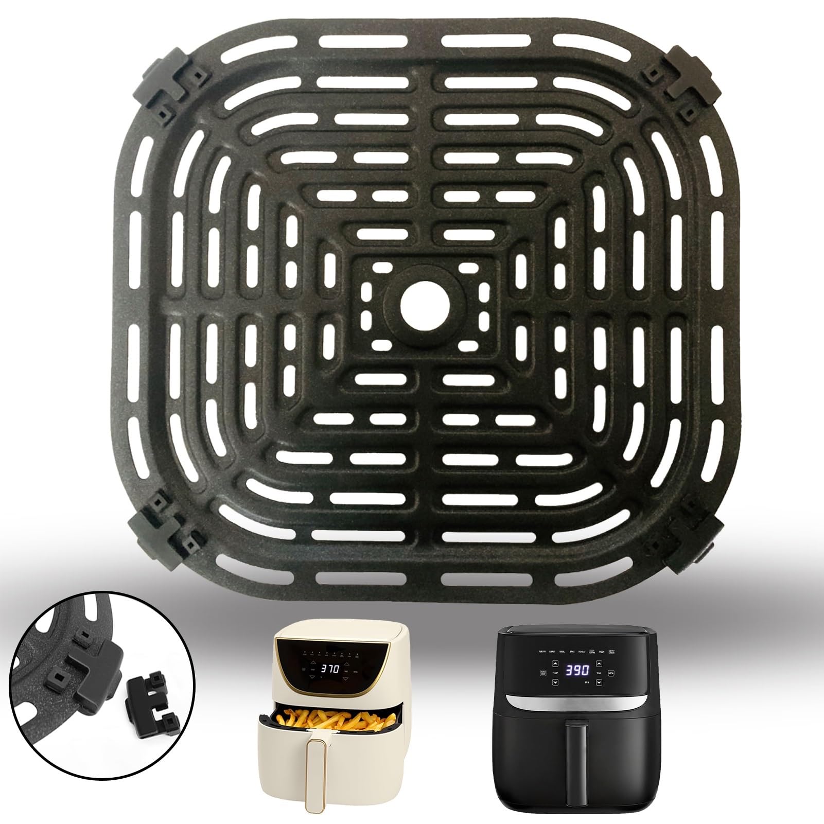 Upgraded 6QT Air Fryer Grill Pan for Bella Pro Series & Paris Hilton Air Fryers - Crisper Plate Rack Tray Insert with Dishwasher Safe Design - Perfect for Grilling, Roasting & Healthy Cooking at Home