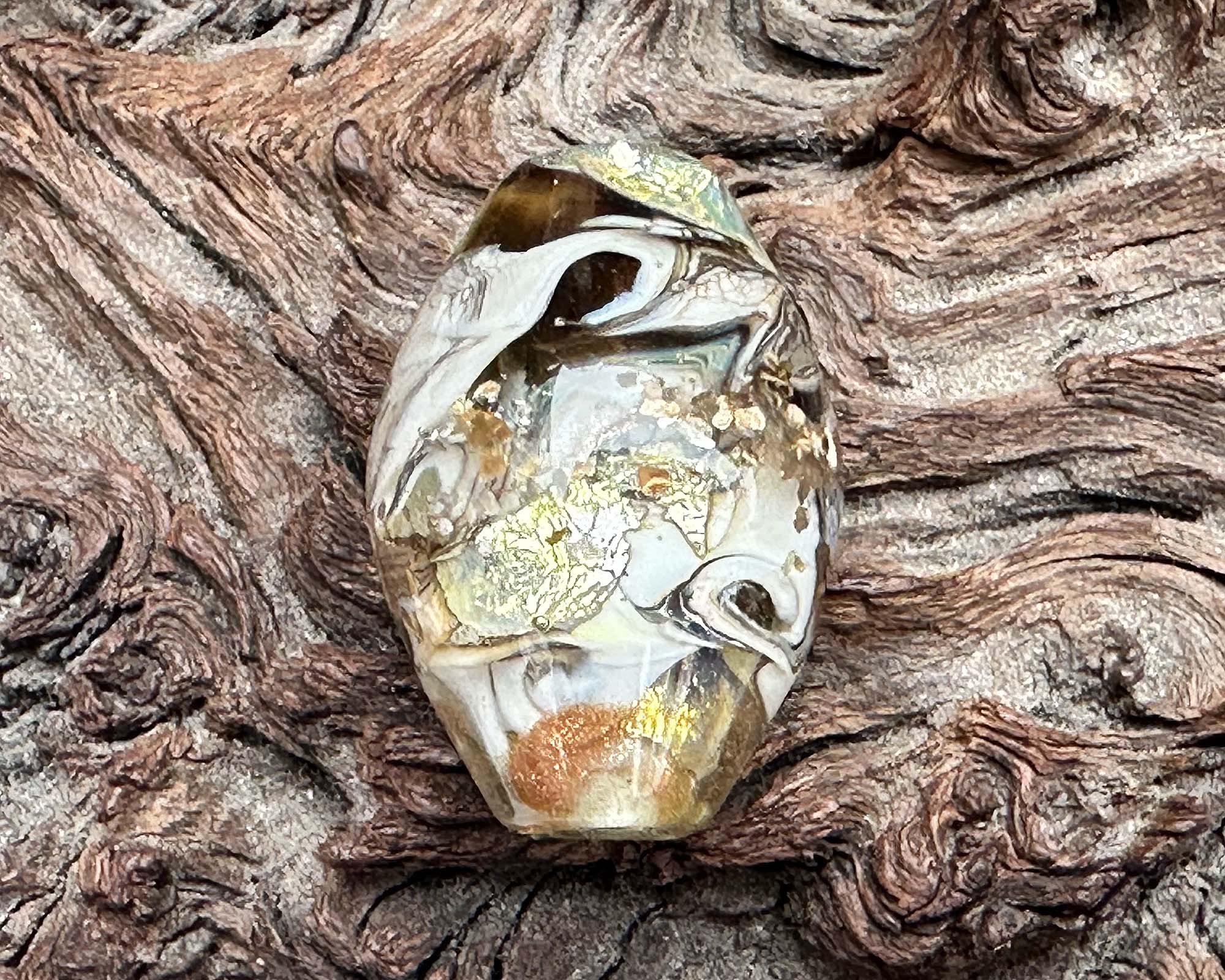 Handmade Organic Metal Lampwork Focal Bead SRA - Unique Artisan Jewelry Making Supplies for Necklaces, Bracelets & DIY Crafts