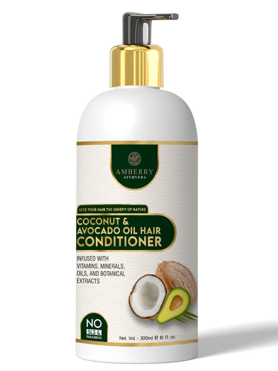 Seasol Amberry Ayurveda Avocado Oil & Coconut Milk Hair Conditioner 300ml - Deep Hydration, Adds Shine & Gloss - Reduces Frizz for All Hair Types - Perfect for Dry, Damaged & Curly Hair Care Routine