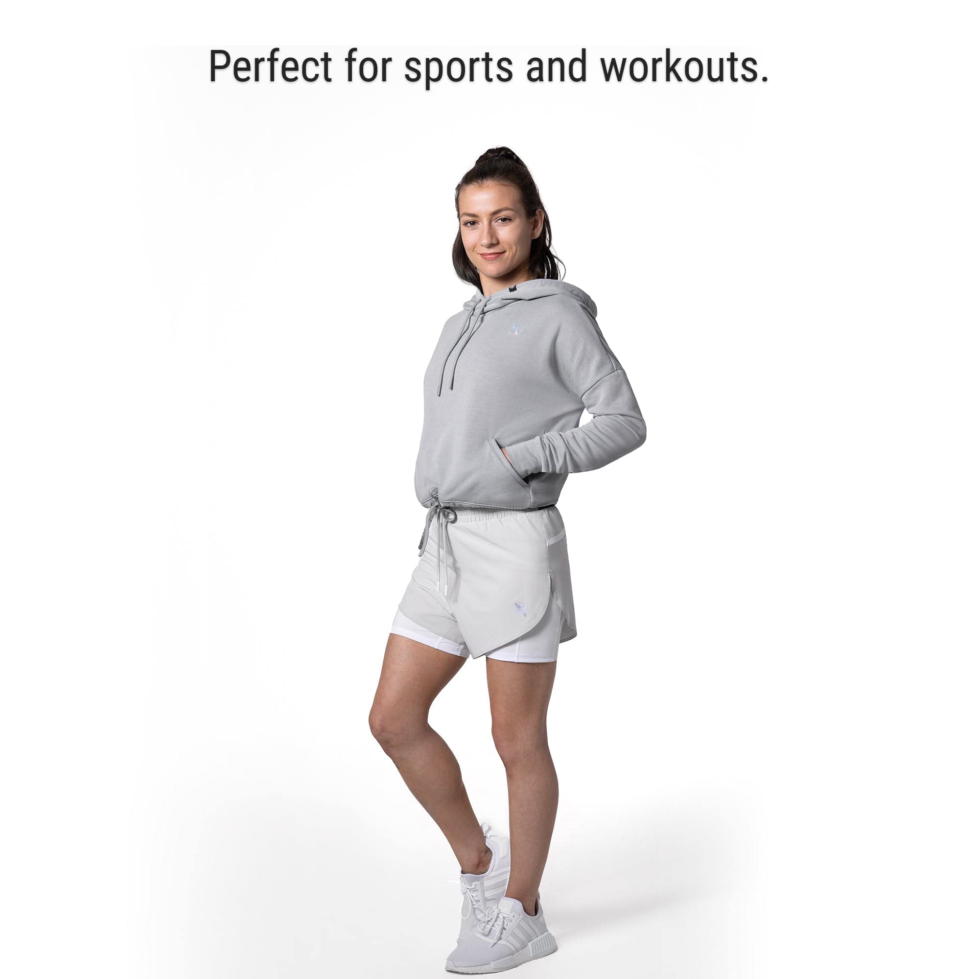 Hayabusa Women's Mid Rise Layered Workout Shorts - Comfortable & Breathable for Yoga, Running, and Gym Training