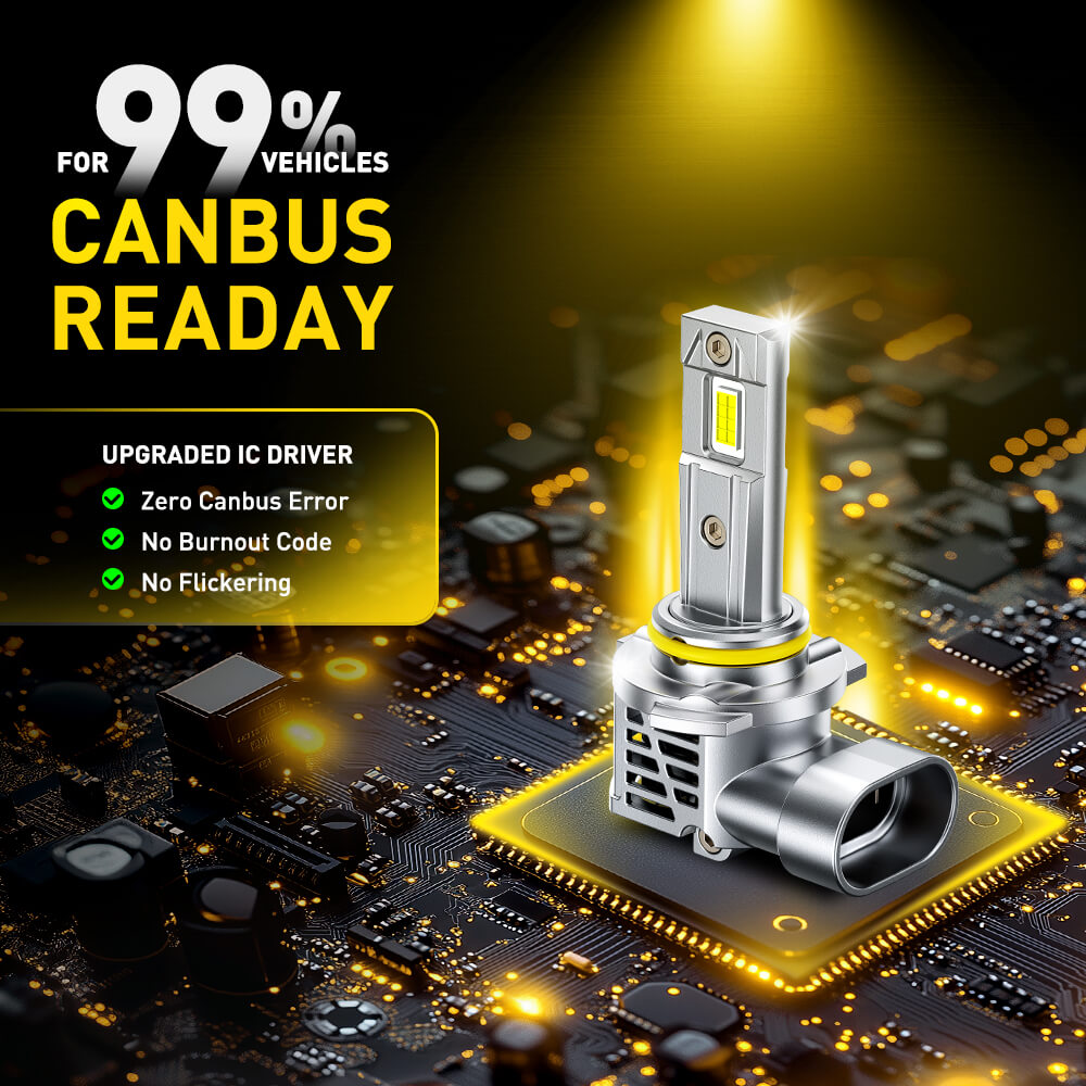 2025 Upgraded 9005 LED Headlight Bulbs - 13000LM Super Bright, 900% Brighter Than Halogen - Perfect for Night Driving, Foggy Conditions & Off-Road Adventures