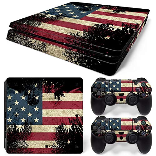 SKINOWN Custom Vinyl Skin Sticker for Playstation 4 Slim Console & DualShock 4 Controller - Protective Decal Wrap with Unique Designs for Gaming Setup & Personalization