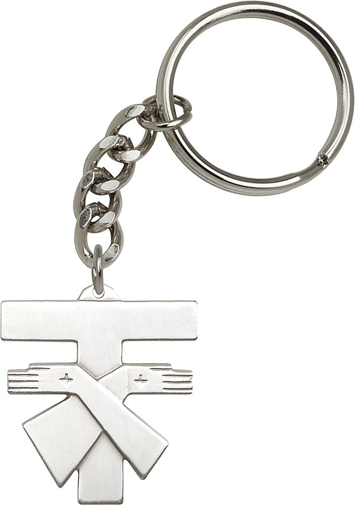 Antique Silver Franciscan Cross Keychain Pendant - Handmade in USA - Religious Jewelry Gift for Christians - Perfect for Daily Carry, Prayer Beads & Faith-Based Accessories