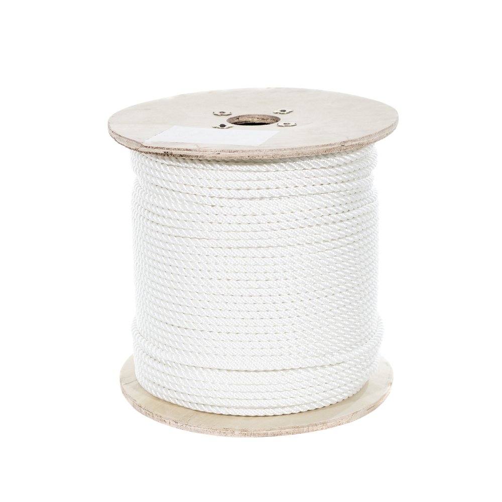 Golberg Twisted Polyester Rope - White - 5/16 Inch x 500 Feet - Low Stretch High Strength Rope - Moisture & Oil Resistant - Perfect for Rigging, Winch Lines, Truck Ropes & DIY Crafts - Ideal for Marine, Construction & Outdoor Activities