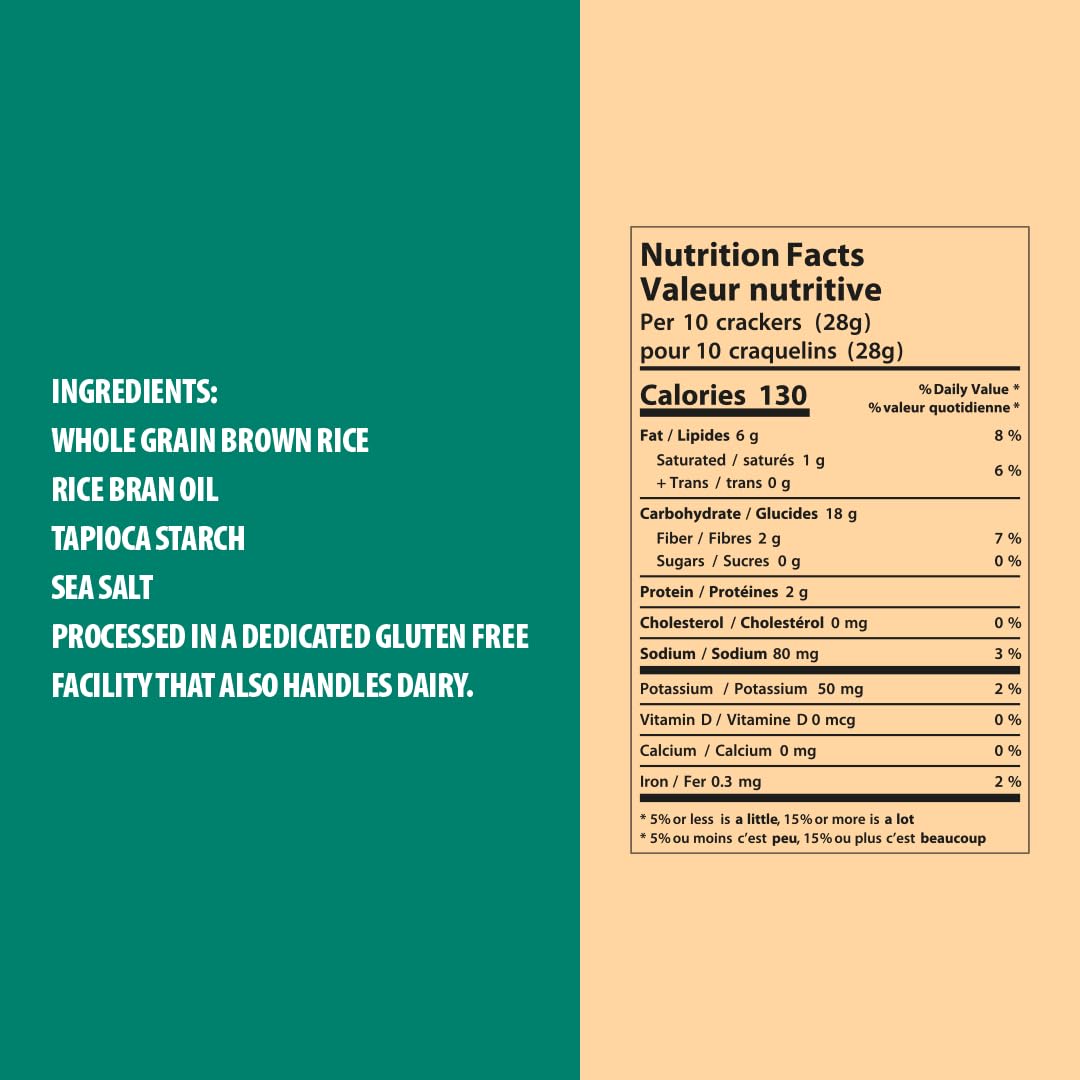 LAIKI Gluten Free Crackers - Sea Salt Flavor | Healthy Whole Grain Brown Rice & Almond Flour Snacks | Vegan, Low Carb, Crispy & Crunchy | Perfect for On-the-Go, Lunch Boxes & Keto Diets