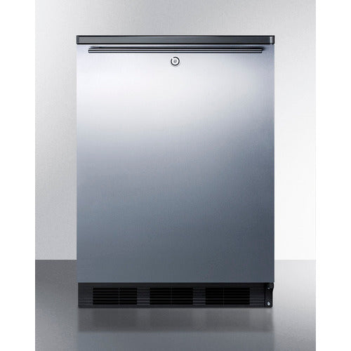 Accucold 24-Inch Wide All Refrigerator with Auto Defrost & Stainless Steel Door - FF7LBLKSSHH - Perfect for Home, Office, or Commercial Kitchen Use