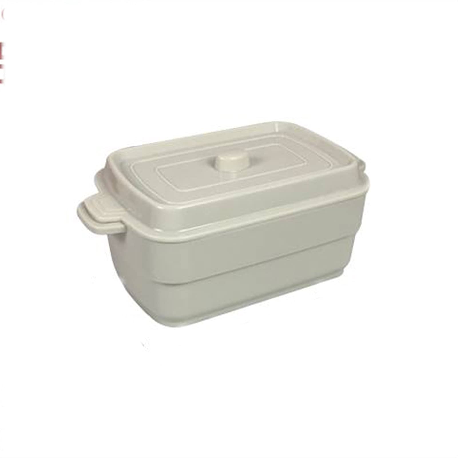 Microwave Safe Rectangular Lunch Box with Double Layer - BPA-Free Food Storage Container for Office, School & Travel - Keeps Meals Fresh & Warm - Ideal for Students, Professionals & Meal Prep (White)