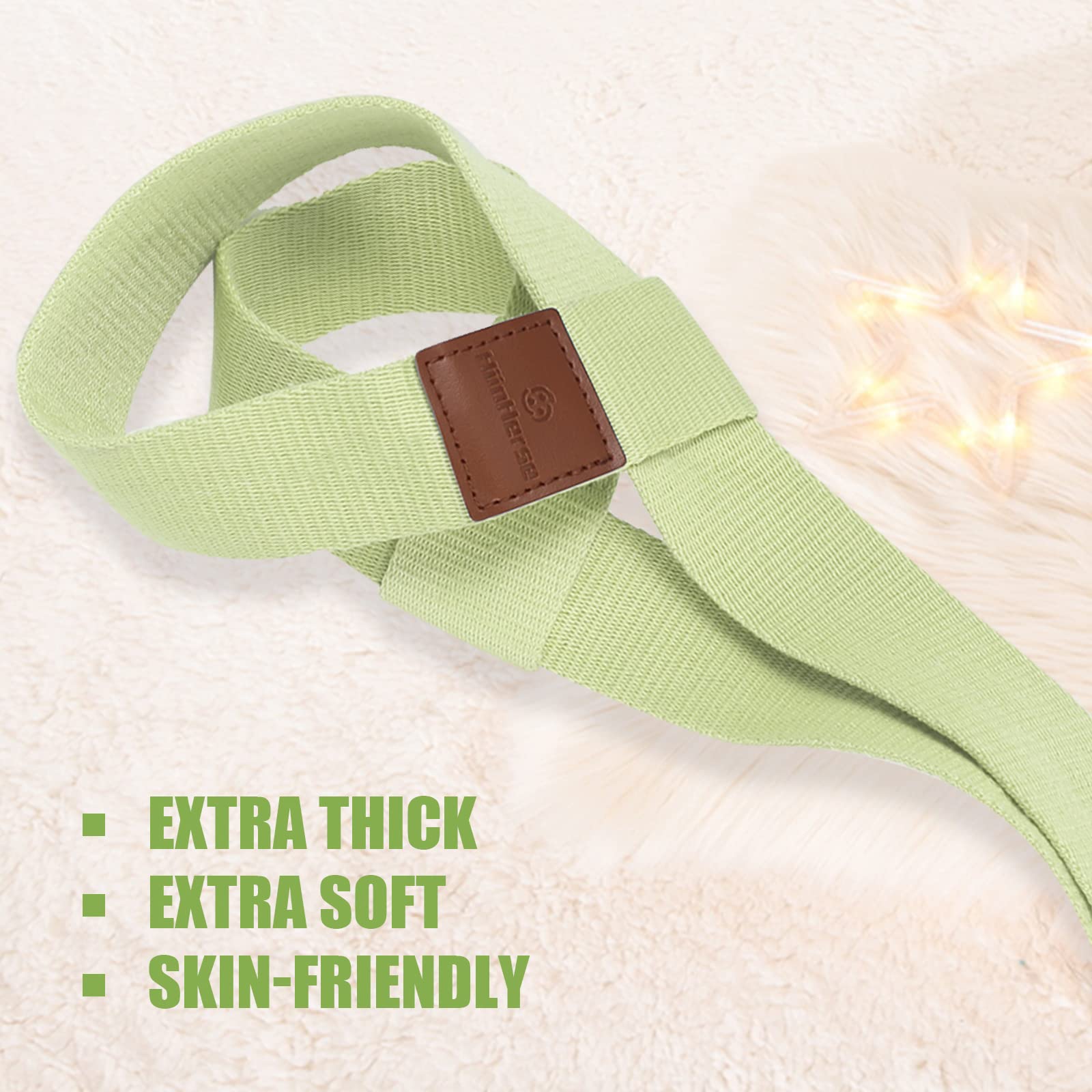 HiinHerse Yoga Mat Strap - 63 Inch Non-Slip Yoga Mat Holder & Carrier for Yoga, Pilates, Gym, and Travel (Smoothie Green) - Perfect for On-the-Go Fitness Enthusiasts