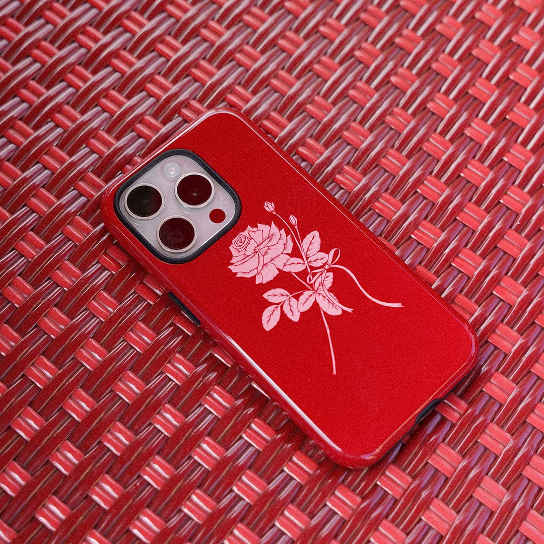 Elegant Rouge Rose Phone Case - Stylish & Protective Cover for iPhone & Samsung - Perfect for Everyday Use, Travel & Gifting