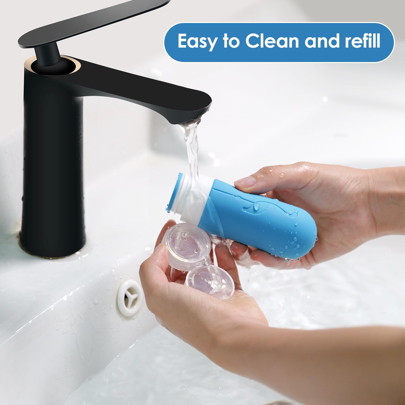 TSA Approved Leak Proof Travel Bottles Set - 4 Pack Silicone Refillable 3oz Containers for Shampoo, Conditioner & Lotion | Portable Toiletries Accessories for Vacation, Gym & Airplane Travel