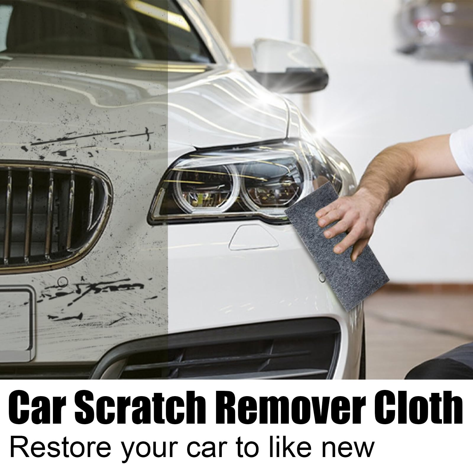 2025 Nano Sparkle Cloth 6-Pack - Premium Car Scratch Remover for Paint Repair & Water Spot Removal - Scratch Eraser Cloth Kit for Cars, SUVs & Motorcycles (Gray) - Perfect for DIY Auto Detailing & Paint Restoration at Home
