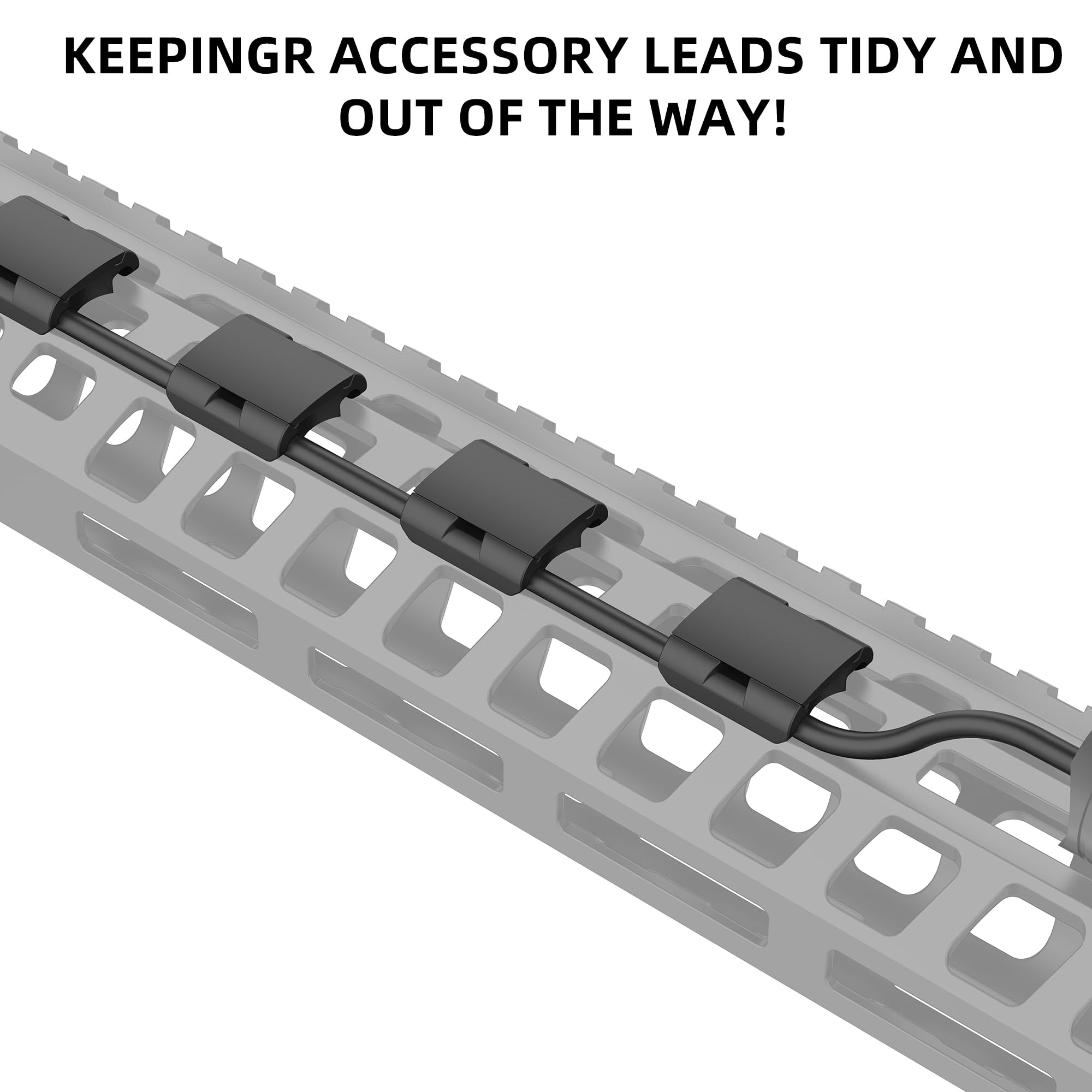 20PCS MLOC Wire Management Cable Clips - Picatinny Rail Pressure Switch Organizer for Gun Flashlight & Laser Accessories - Removable Recessed Design for Tactical Gear & Firearm Maintenance (Perfect for Range Days & Home Defense Setup)
