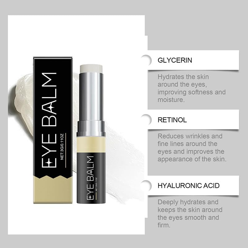Lumibalm Under Eye Balm Stick - Dark Circle & Puffiness Treatment, Anti-Aging Eye Cream with Natural Ingredients (3 Pack) | Perfect for Morning Routine, Travel & Nighttime Skincare