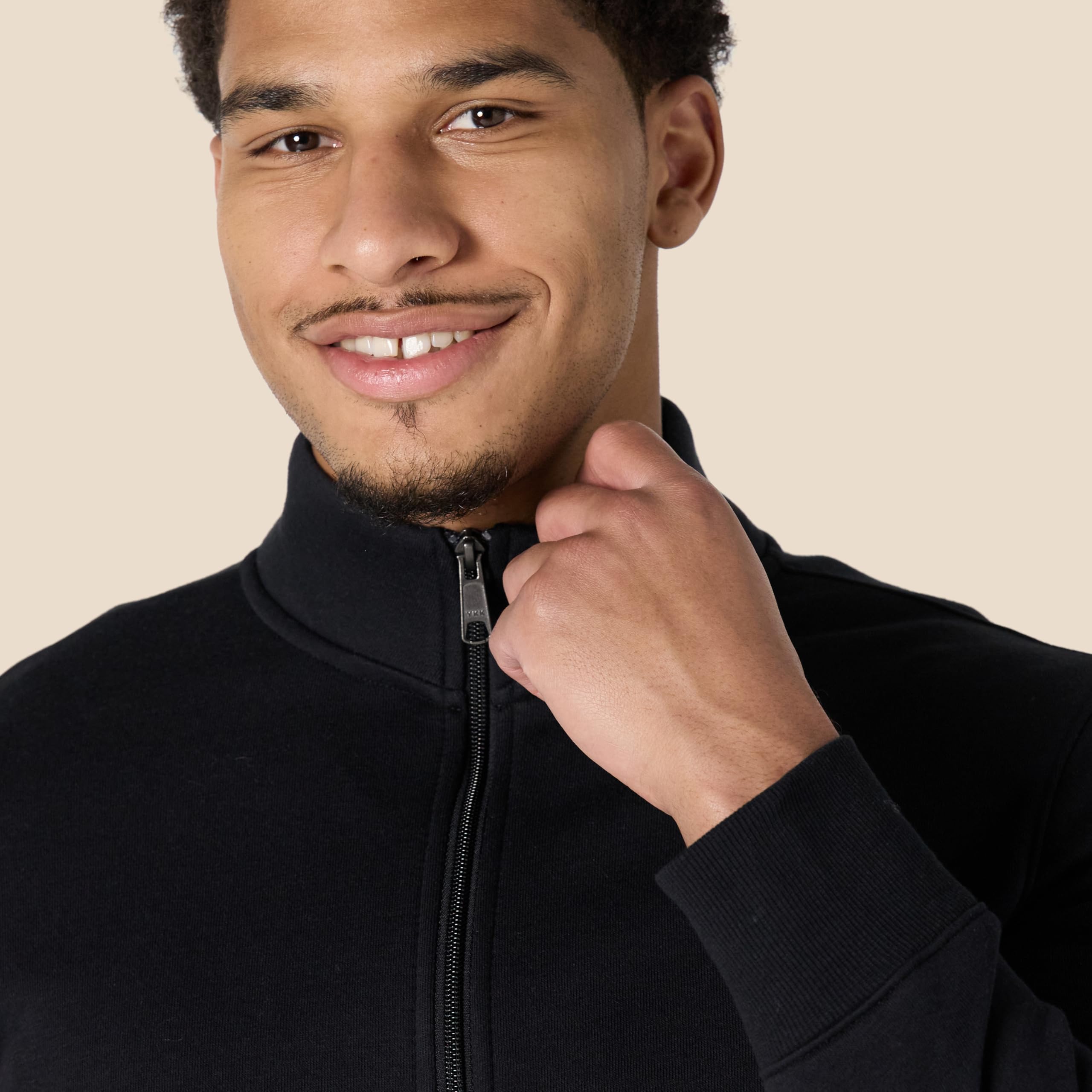 Amazon Essentials Men's Fleece Mock Neck Zip-Up Sweatshirt | Warm Winter Pullover for Casual Wear, Outdoor Activities & Layering