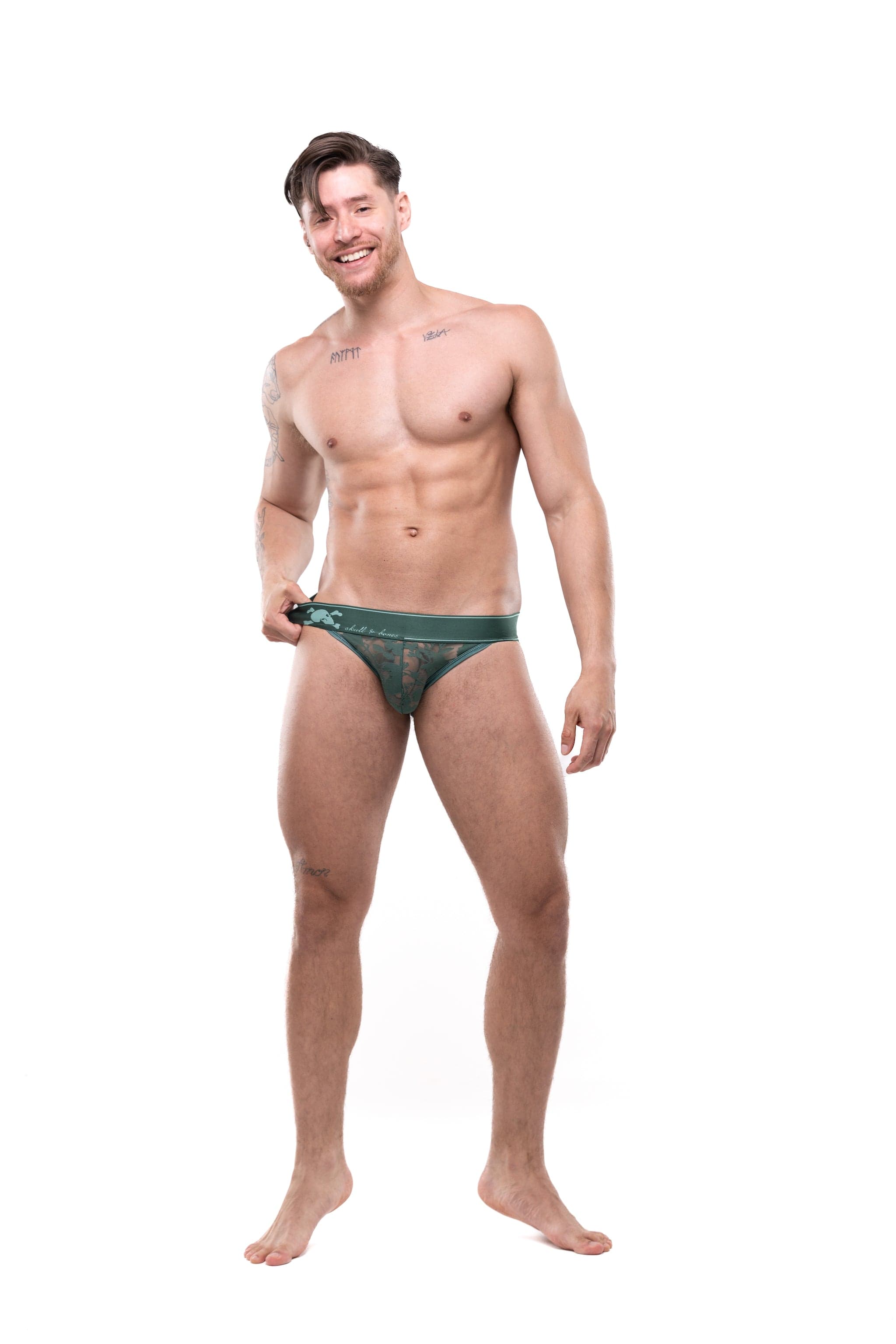 Dutch Floral Burnout Sport Brief Green - Comfortable Women's Underwear for Yoga, Gym & Daily Wear