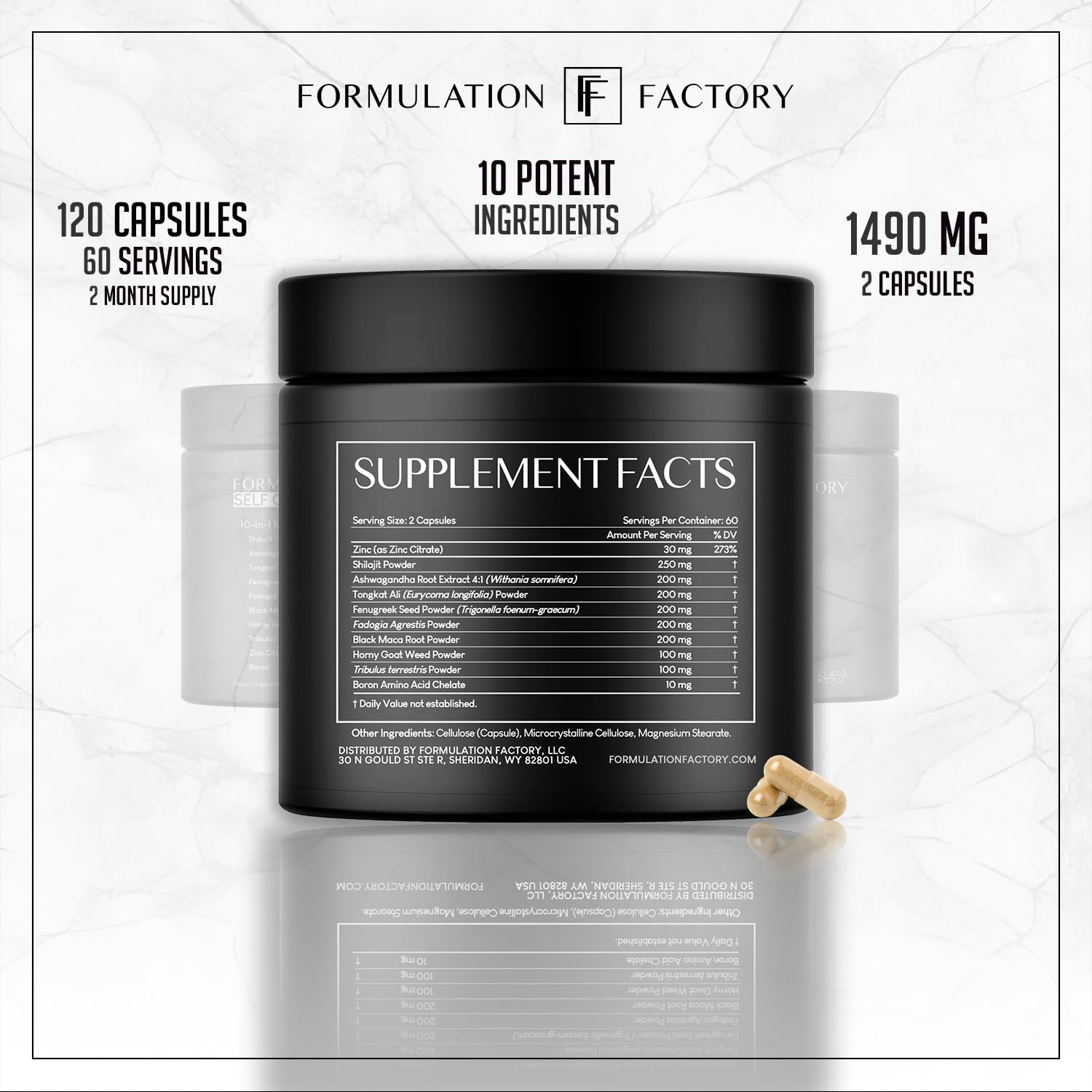 10-in-1 Men's Health Supplement with Shilajit, Tongkat Ali & Ashwagandha - Testosterone Booster, Muscle Growth, Energy & Strength Enhancer - 30-Day Supply - Perfect for Gym Performance & Post-Workout Recovery