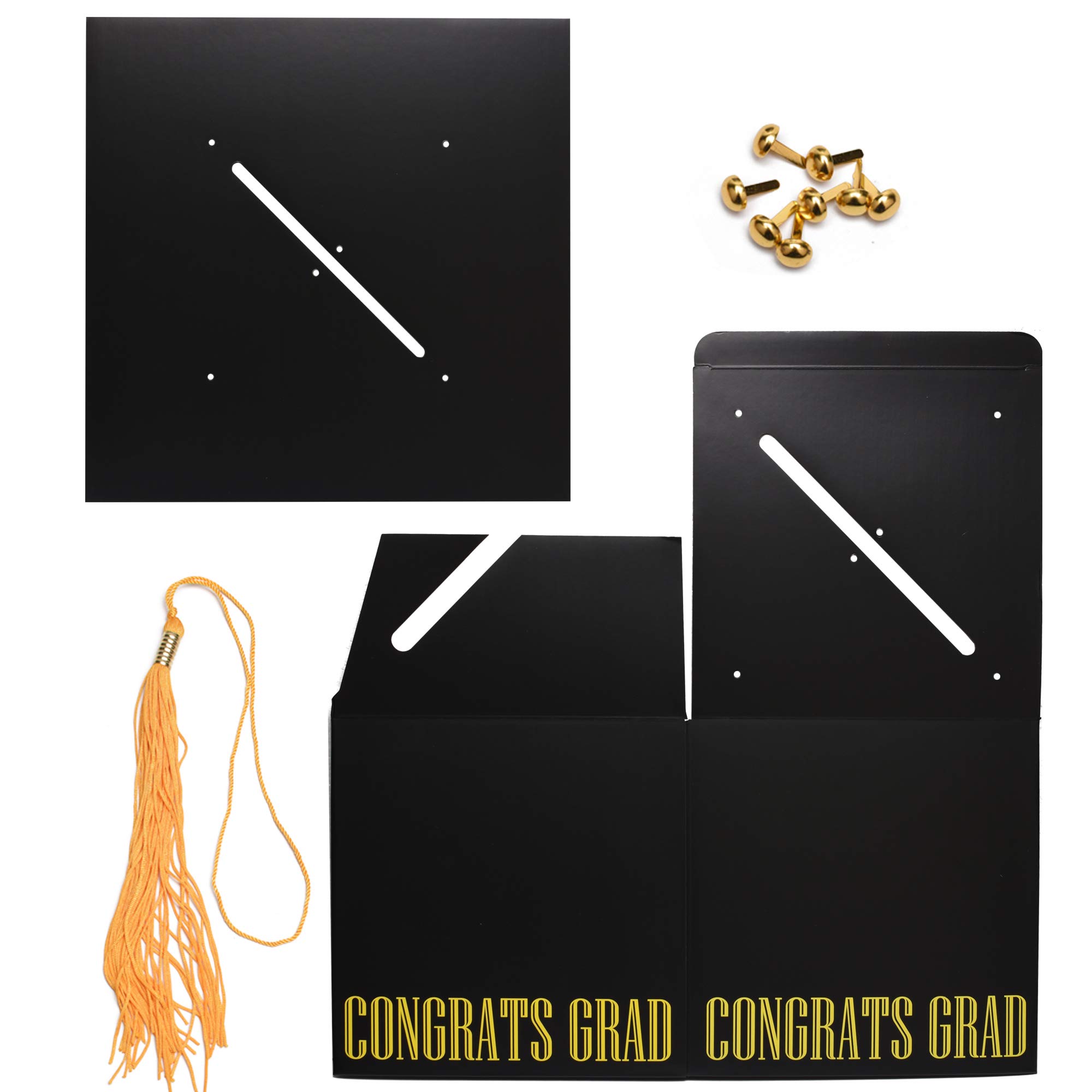 Graduation Card Holder Box - Cap Shaped with Real Tassel for Graduation Party Decorations | Perfect for Graduation Gifts, School Events & Celebration Decor