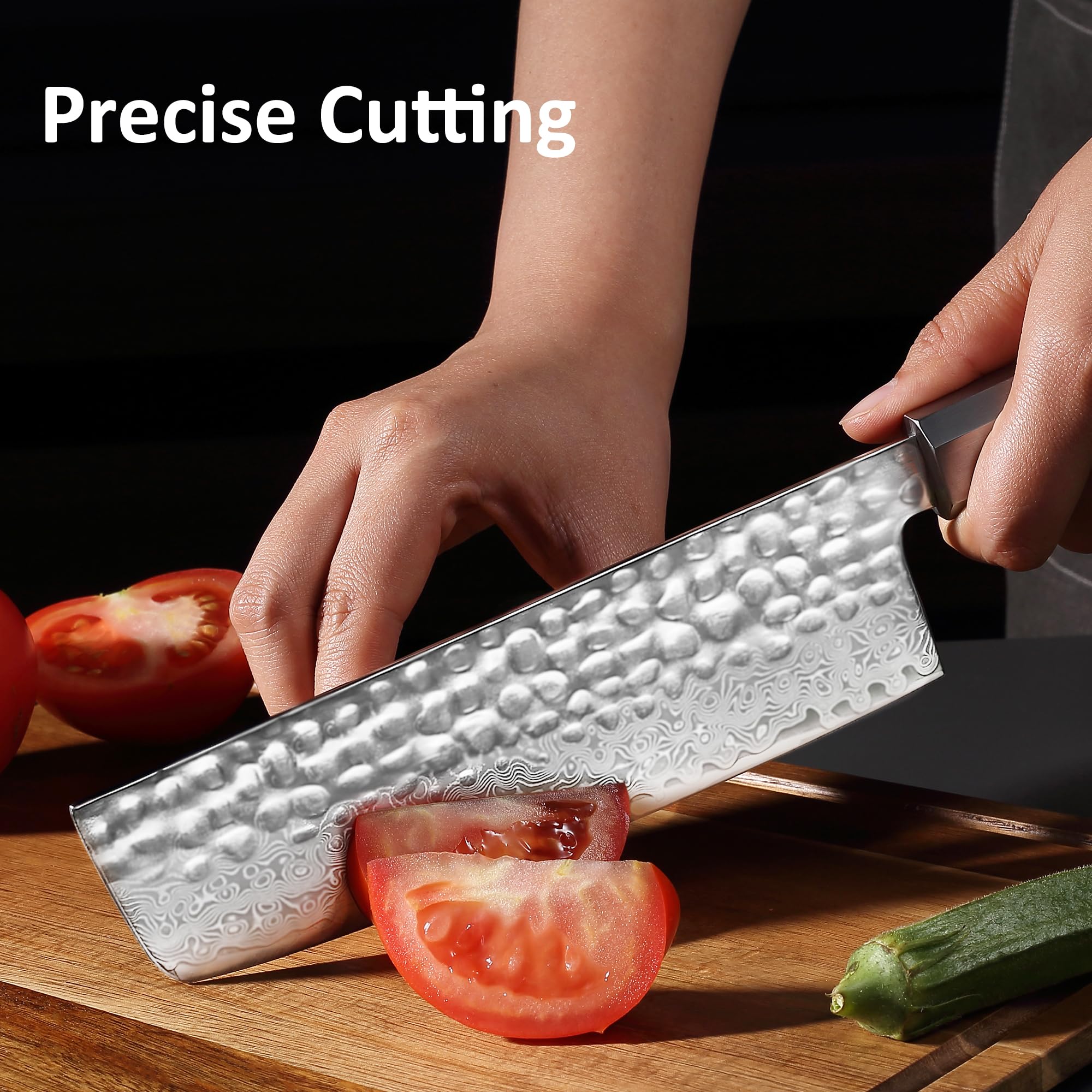 Premium 3-Piece Japanese Damascus Chef Knife Set - Hand-Forged High Carbon Steel Blades, Ultra Sharp Kitchen Knives with Ergonomic Wood Handle - Perfect for Chopping Vegetables, Slicing Meat & Professional Cooking - Ideal Gift for Home Chefs & Culinary Enthusiasts