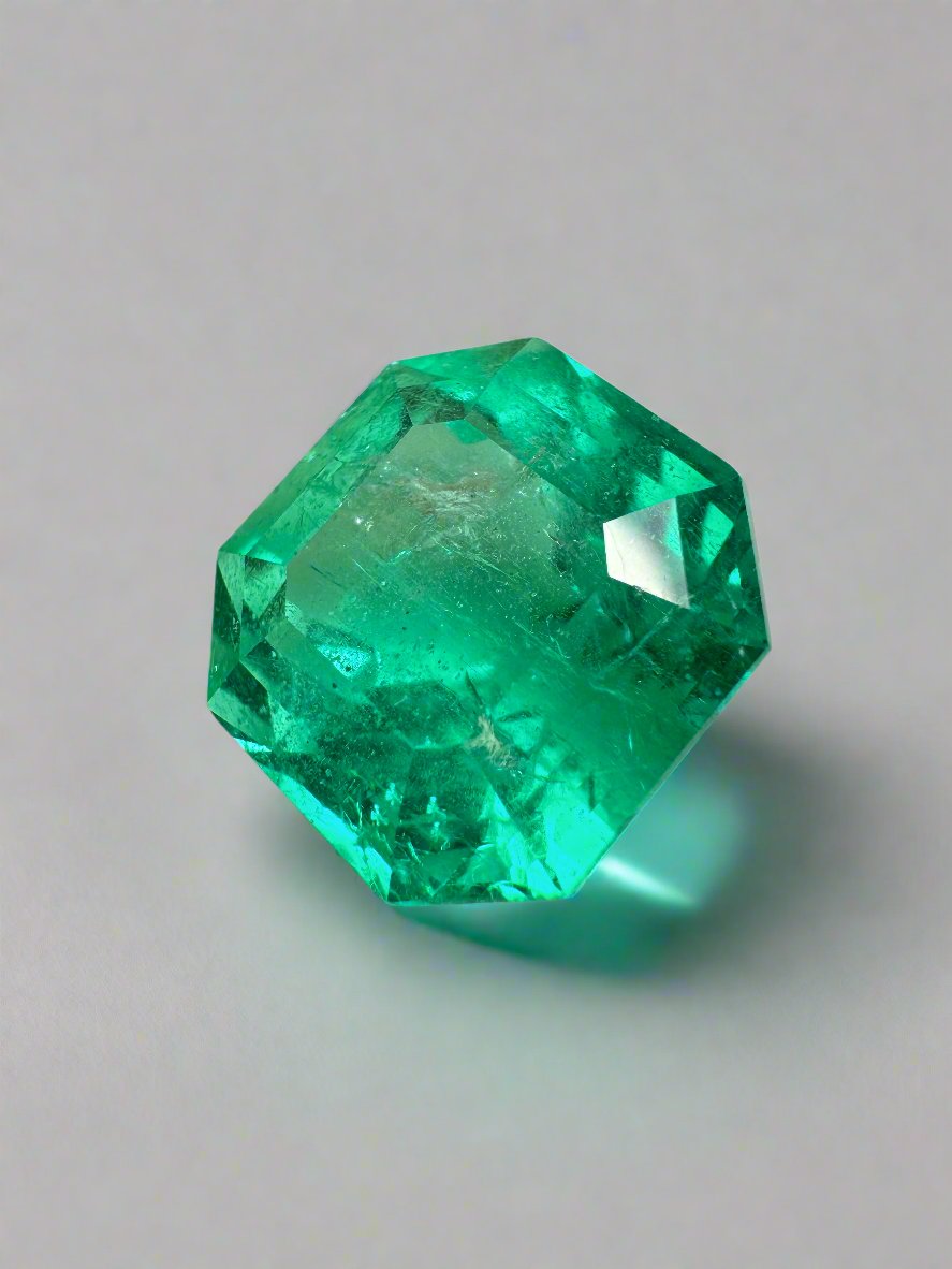 14.83 Carat AAA+ Colombian Loose Emerald - Asscher Cut Gemstone for Jewelry Making & Engagement Rings