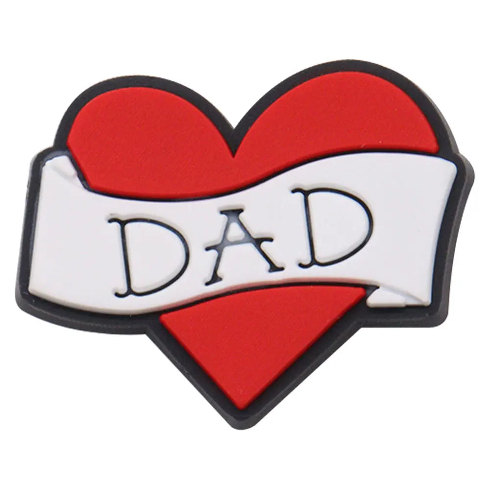 1Pcs I Love Papa Slippers PVC Shoe Button Charms - Best Dad Clog Accessories for DIY, Man Phone Case - Perfect Father's Day Gift for Dad, Husband, Grandfather - Home, Office & Casual Wear