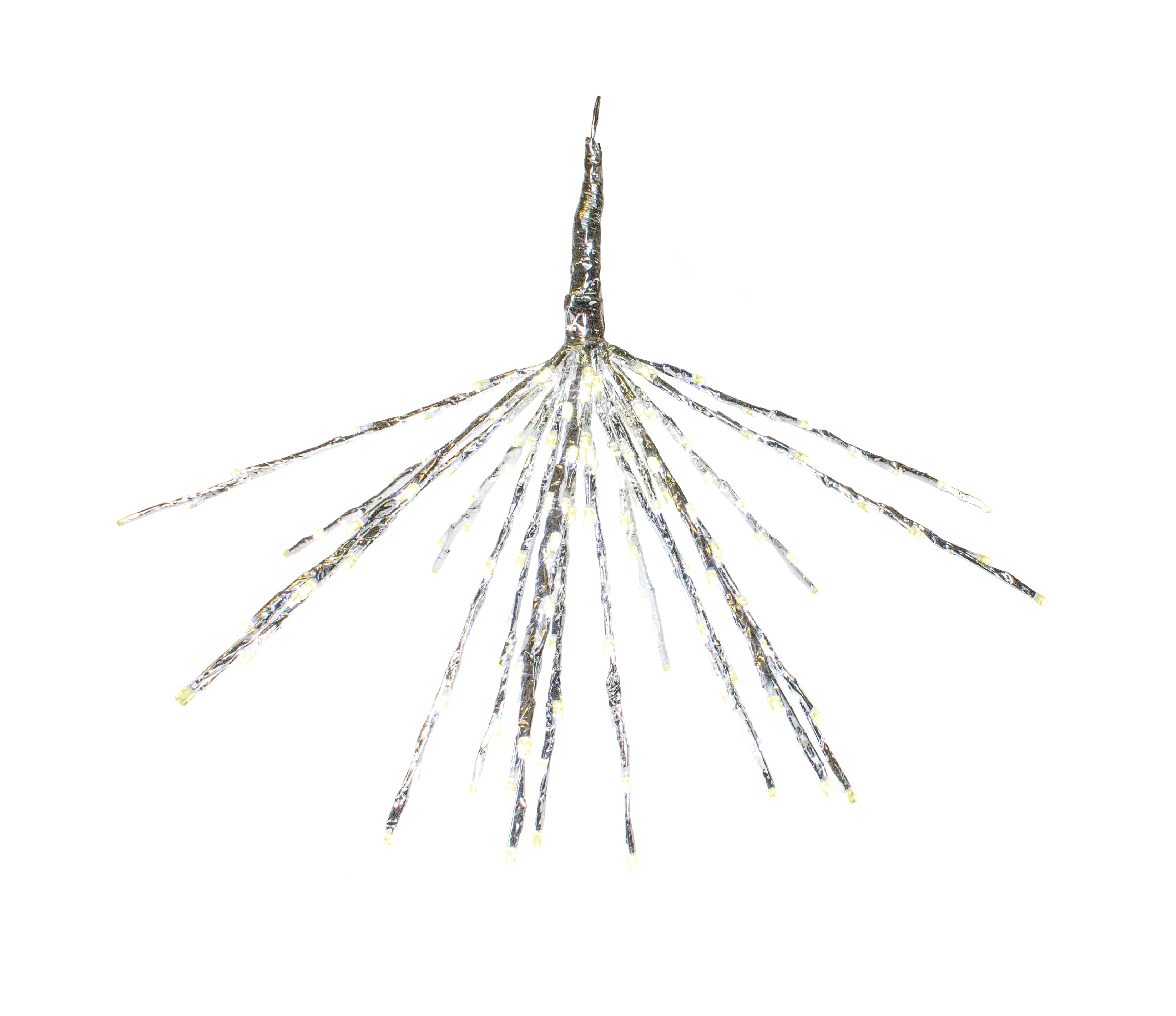 12 LED Warm White Silver Christmas Tree Lights - Indoor/Outdoor Holiday Decor for Home, Party, and Festive Celebrations