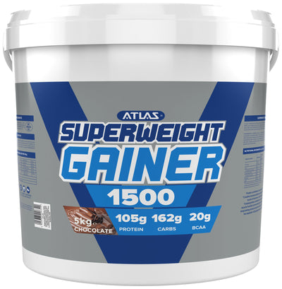 Atlas Superweight Gainer 1500 - High Calorie Weight Gain Protein Powder for Muscle Building & Mass Gain - Perfect for Bodybuilders, Athletes & Fitness Enthusiasts