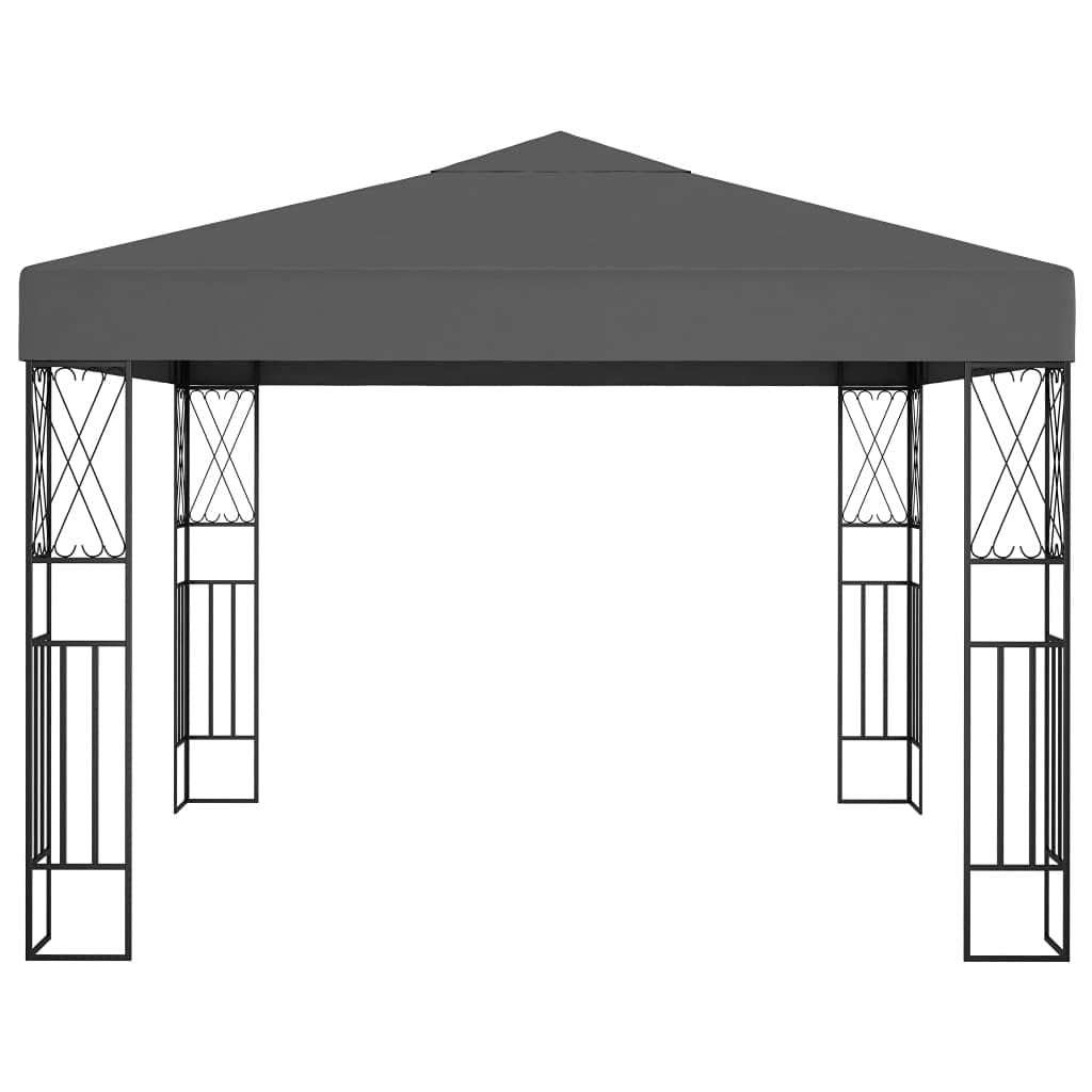Anthracite Metal Garden Gazebo for Outdoor Parties, Family Gatherings, Picnics & BBQ - Perfect for Backyard, Patio and Garden Decor