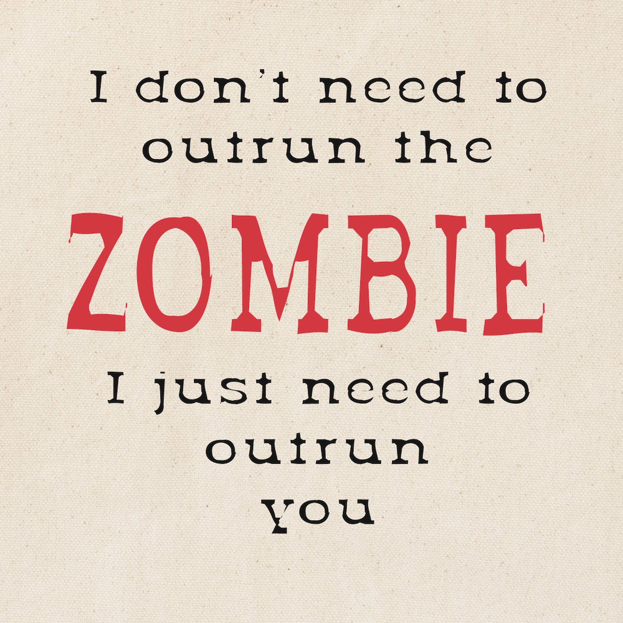 Outrun The Zombie 3 Tote Bag - Natural Canvas Reusable Shopping Bag for Groceries, Beach & Work | Eco-Friendly & Durable
