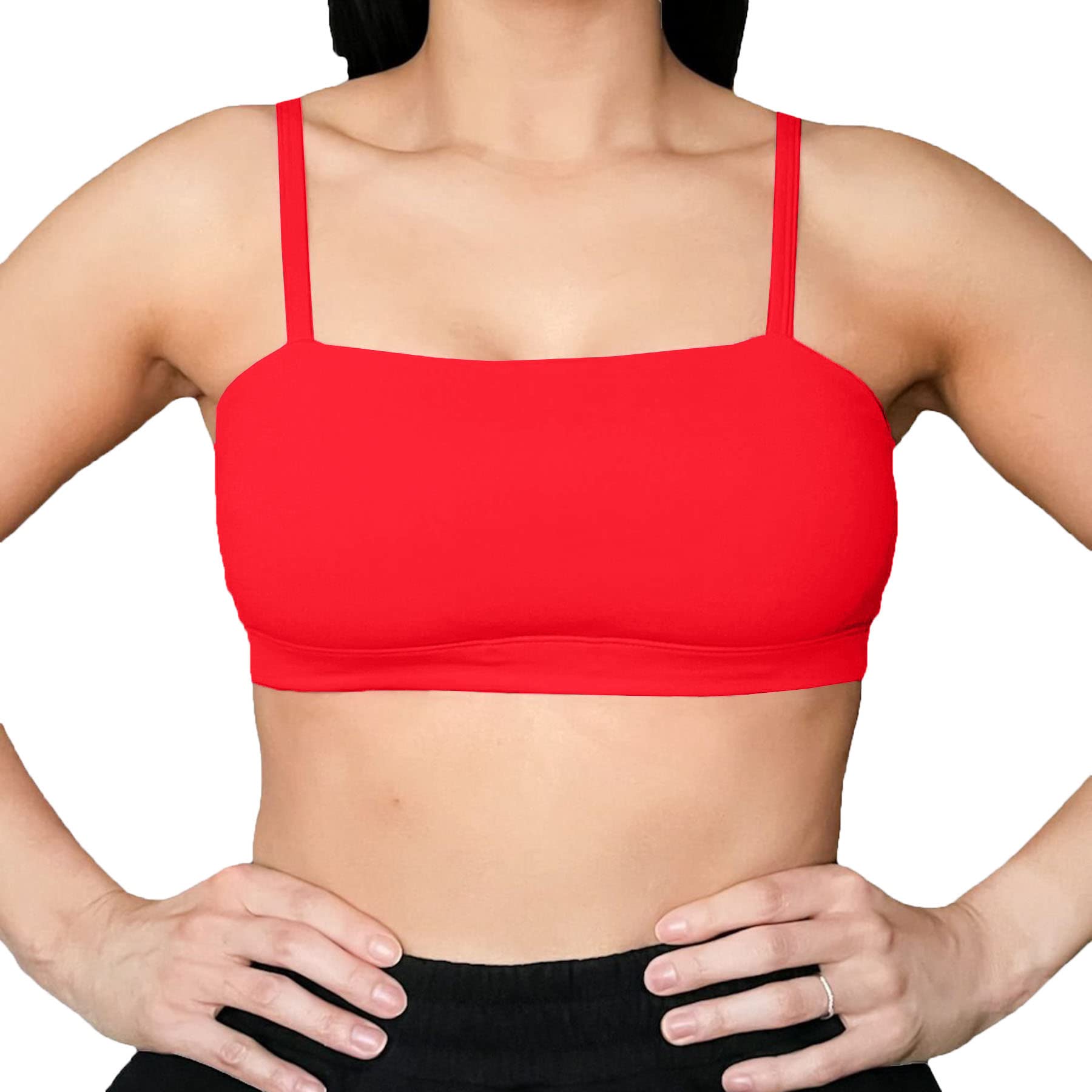 Aoxjox Women's Workout Bandeau Sports Bra - Seamless Yoga Crop Top for Running, Training & Fitness - Breathable Comfort for Active Lifestyles
