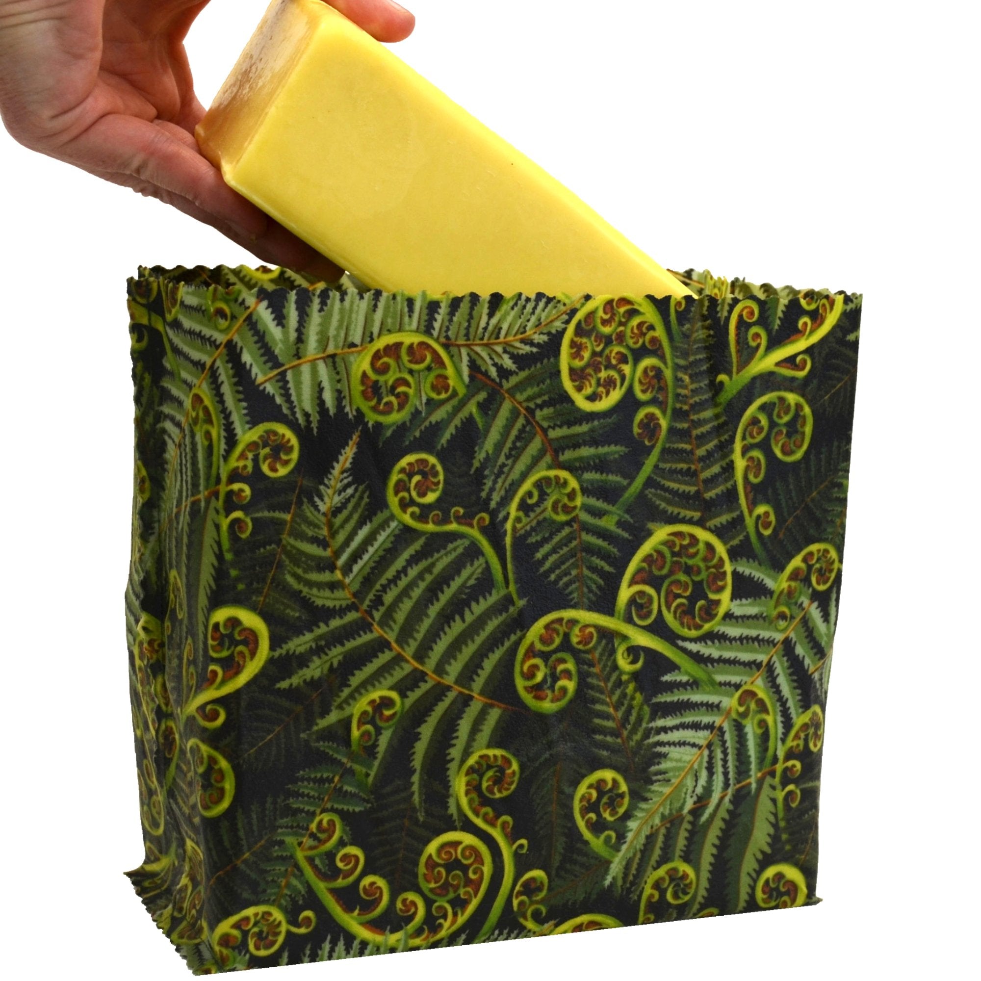 Eco-Friendly Koru Fronds Beeswax Wrap Core Collection - Sustainable Food Storage for Sandwiches, Fruits & Leftovers | Perfect for Picnics, Lunch Boxes & Zero Waste Kitchens