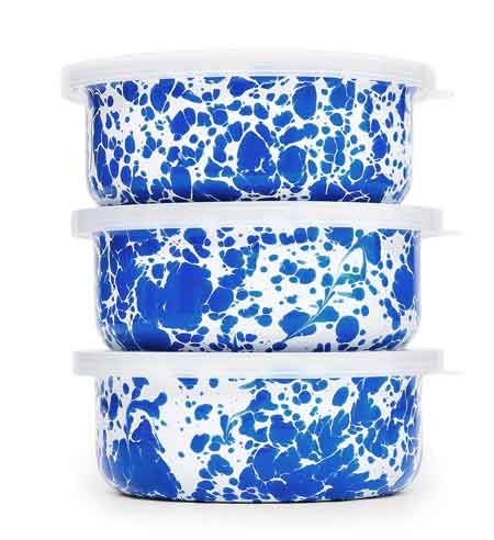Blue Marble Airtight Storage Bowl Set with Lids - 10-Piece Food Storage Containers for Kitchen, Meal Prep & Leftovers | BPA-Free Plastic, Stackable Design for Pantry & Fridge Organization