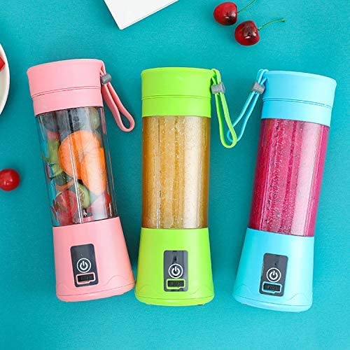 Portable USB Rechargeable Mini Blender for Smoothies, Shakes & Juices - Personal Fruit Blender with Travel Cup - Perfect for Home, Office & Gym - Blue