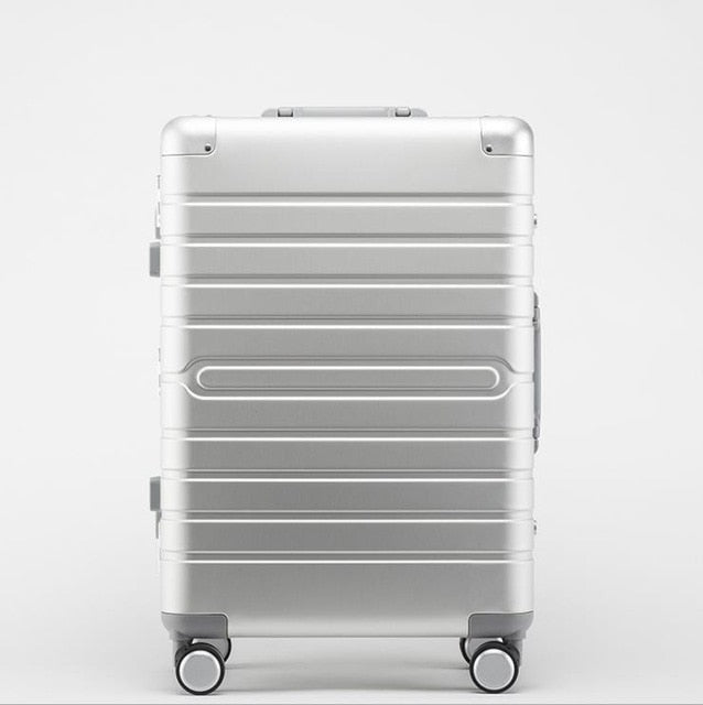 100% Aluminum Alloy TSA Lock Luggage with Universal Wheels - Durable Aluminum Frame Carry-On Suitcase for Travel, Business Trips & Vacations