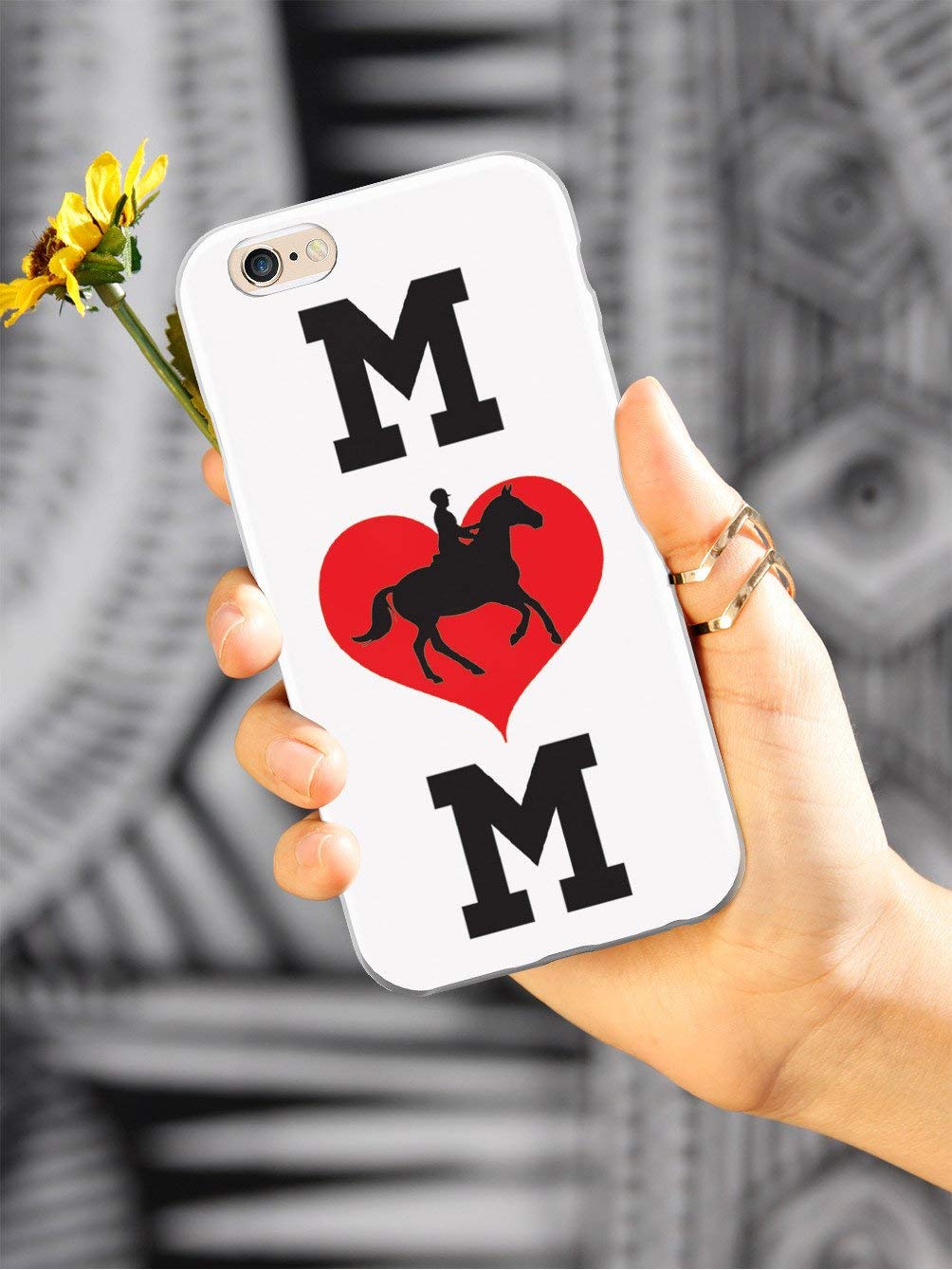 Inspired Cases - iPhone 8 Case with 3D Textured Design - Shockproof Protective Cover for Apple iPhone 8 - Equestrian Mom Horse Theme - Perfect for Riding, Outdoor Activities & Daily Use