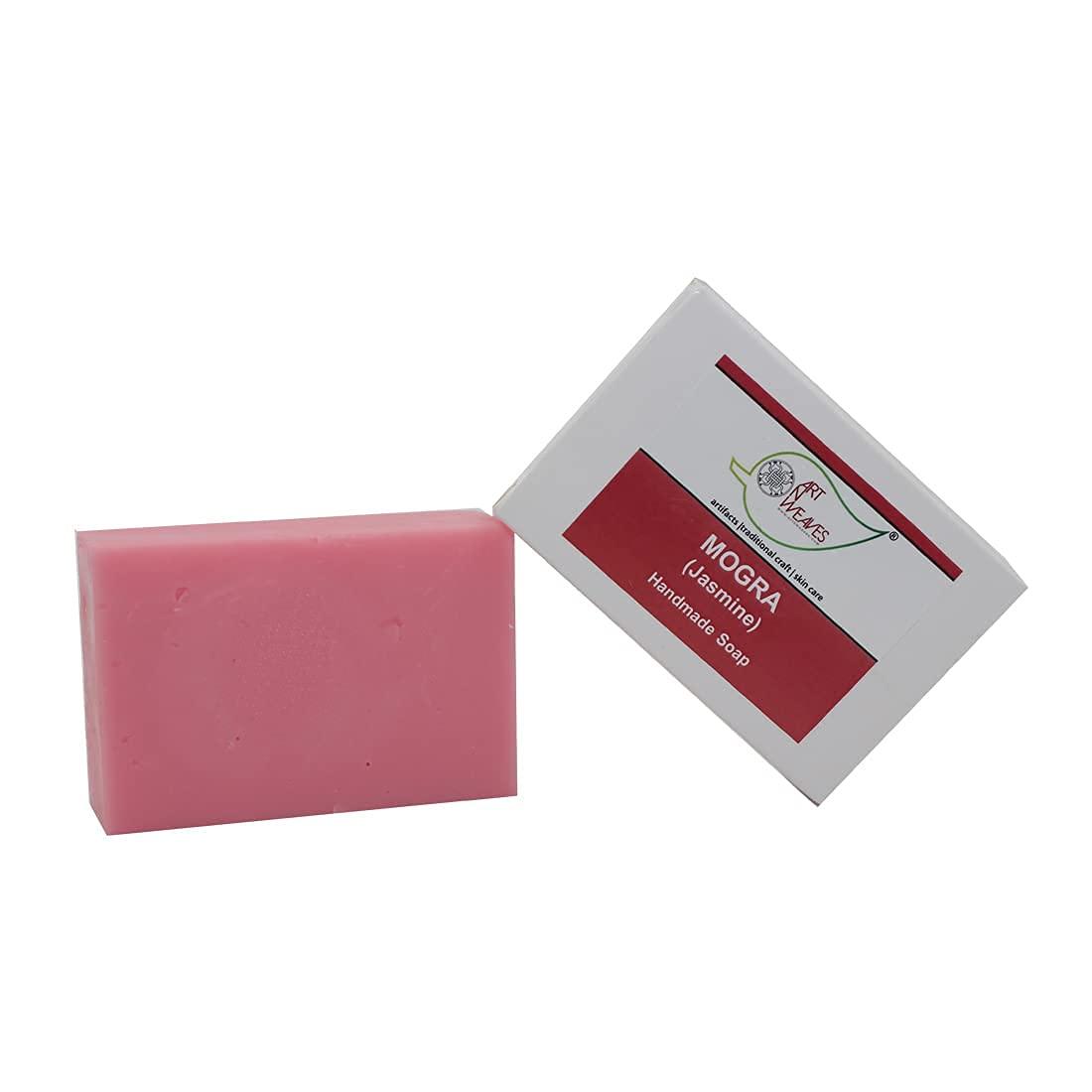 artNweaves Handmade Mogra (Jasmine) Soap Bar - 100% Natural Fragrance & Moisturizing for Dry Skin | Winter Skincare Essential | Pack of 2 | Perfect for Bath, Shower & Gift Giving