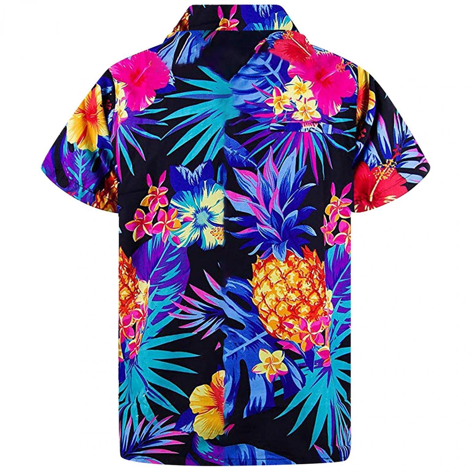 Women's Hawaiian Shirts - Floral Summer Beach Button Down Blouse | Casual Loose Fit Short Sleeve Tops for Luau Party, Vacation & Tropical Getaway
