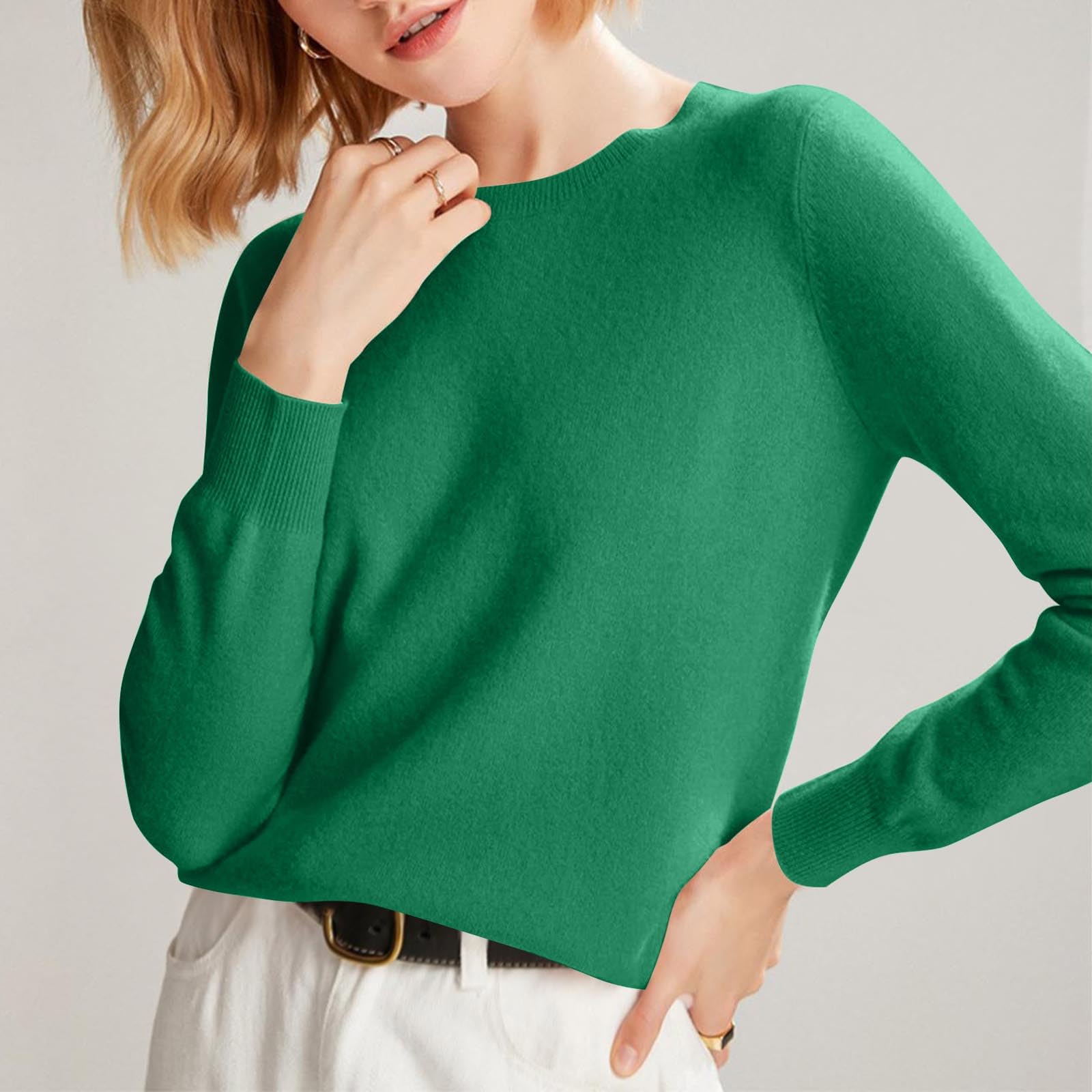Luxury Women's Cashmere Sweaters - Soft & Warm Pullover Tops, Elegant Crewneck Long Sleeve Knitwear for Office, Date Night & Winter Outfits