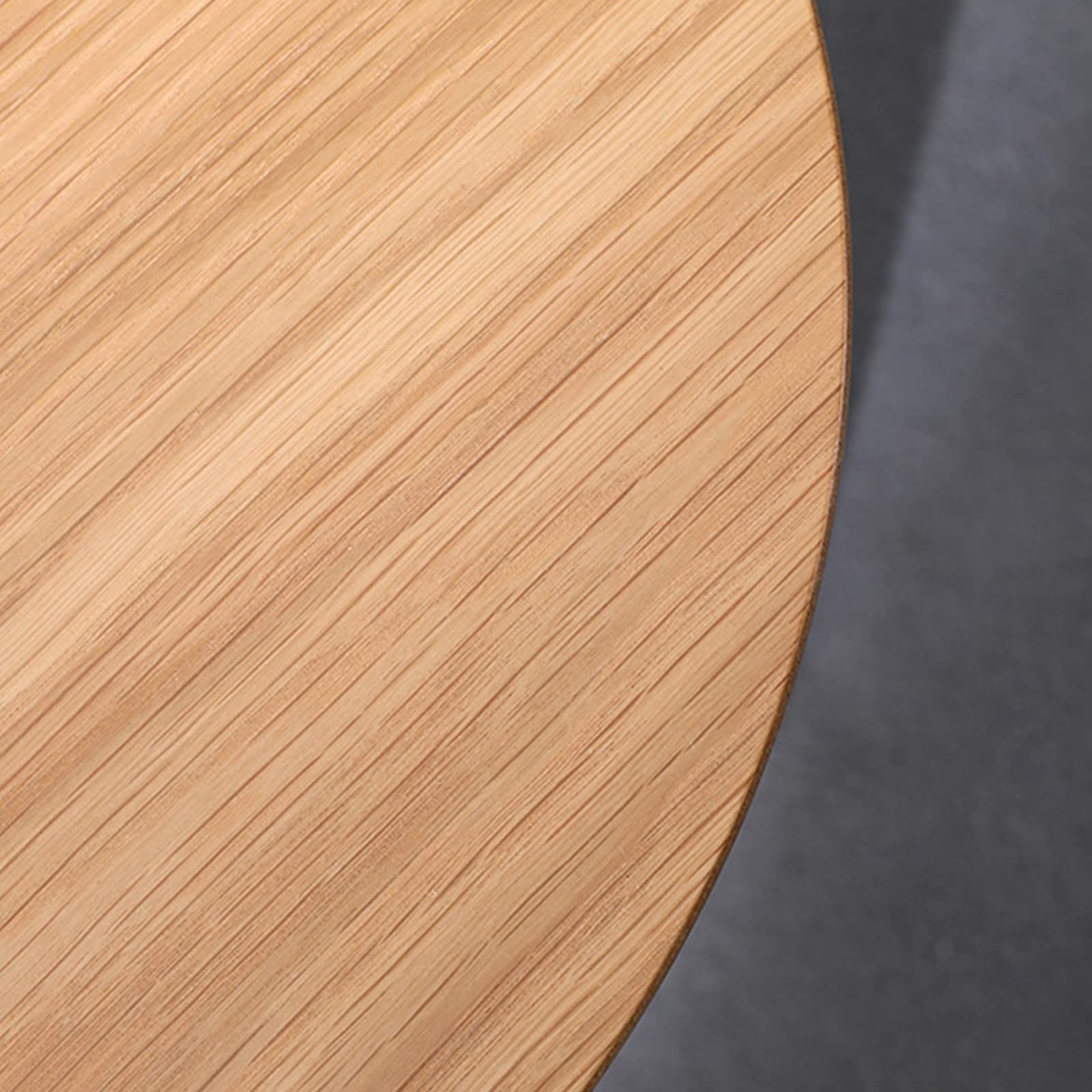 Modern Round Wood Side Table - 19.7