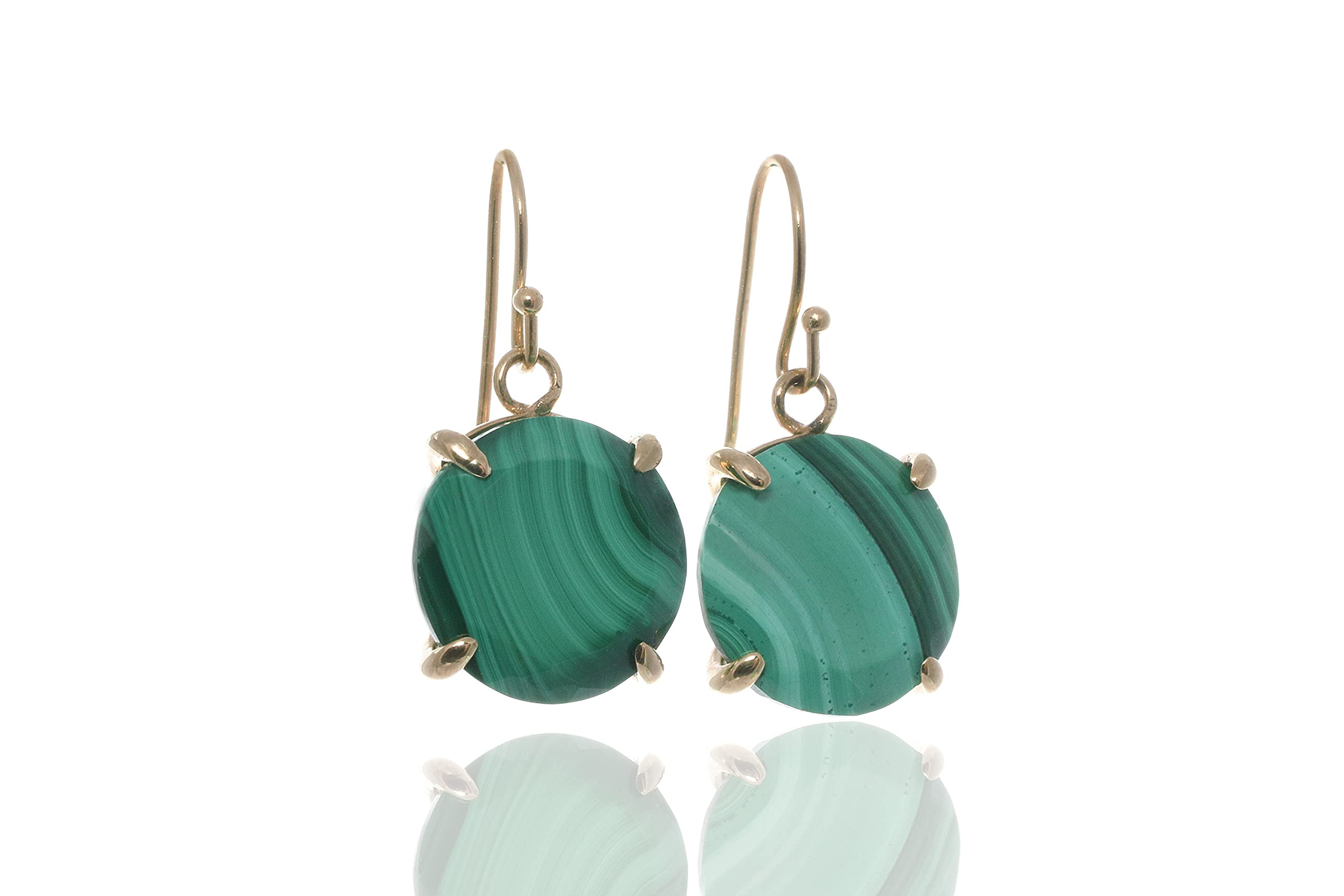 Anemone Malachite Earrings for Women - Handmade Gemstone Statement Jewelry - Elegant Bridal & Gift Earrings with Gift Box | Perfect for Weddings, Parties & Special Occasions